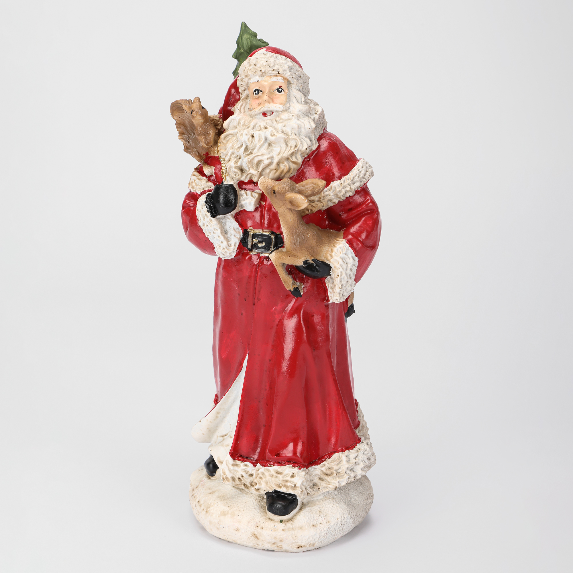 Декоративная фигура Mercury NY Санта и лесные друзья 10х8х25 см