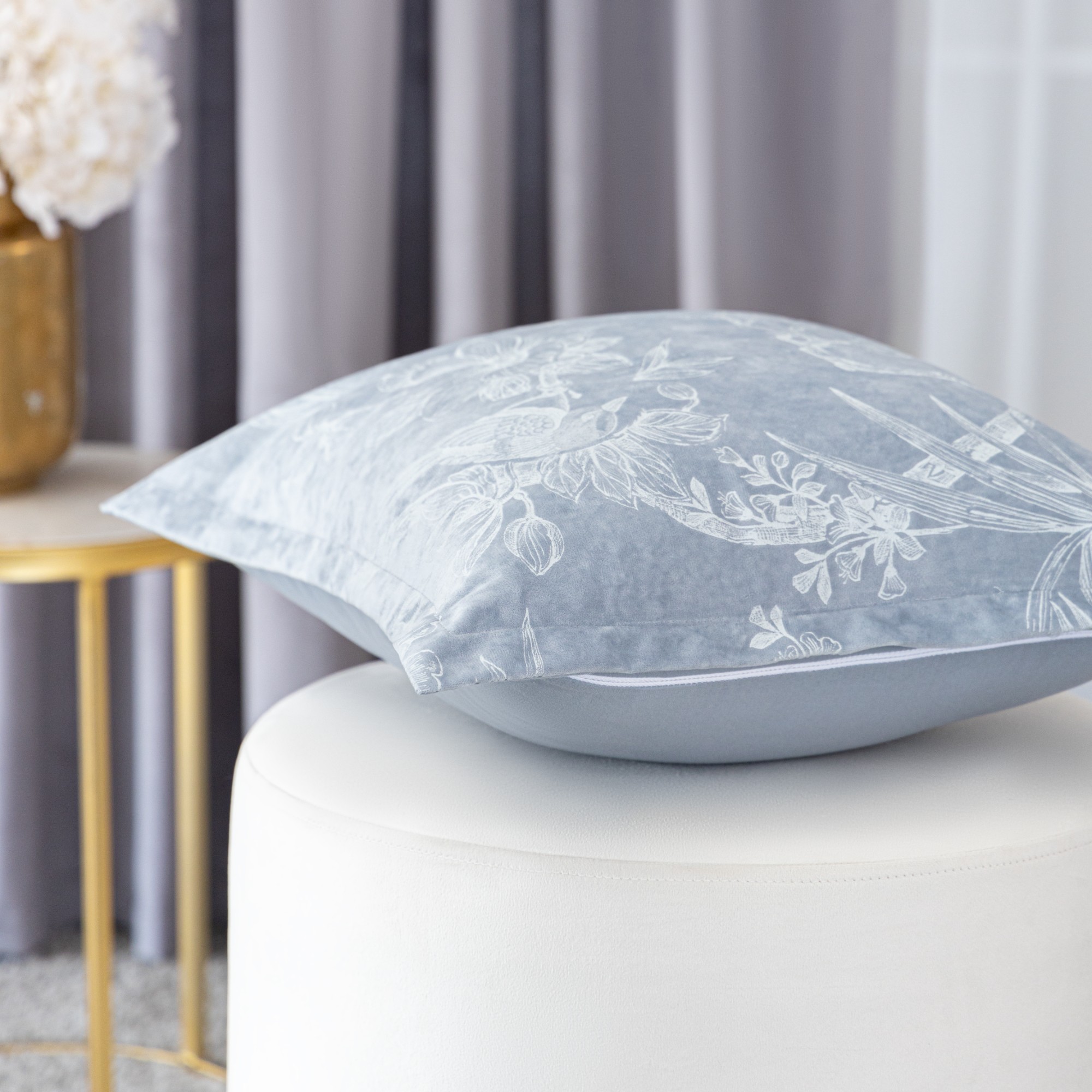 

Подушка декоративная Estia Примавера серо-голубой 45х45 см, Серо-голубая