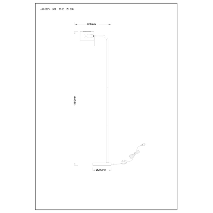 Светильник напольный Arte Lamp A7051PN-1WH Вид№3