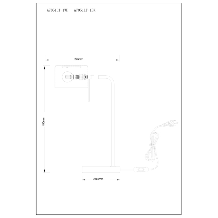 Светильник настольный ARTE LAMP A7051LT-1WH Вид№2