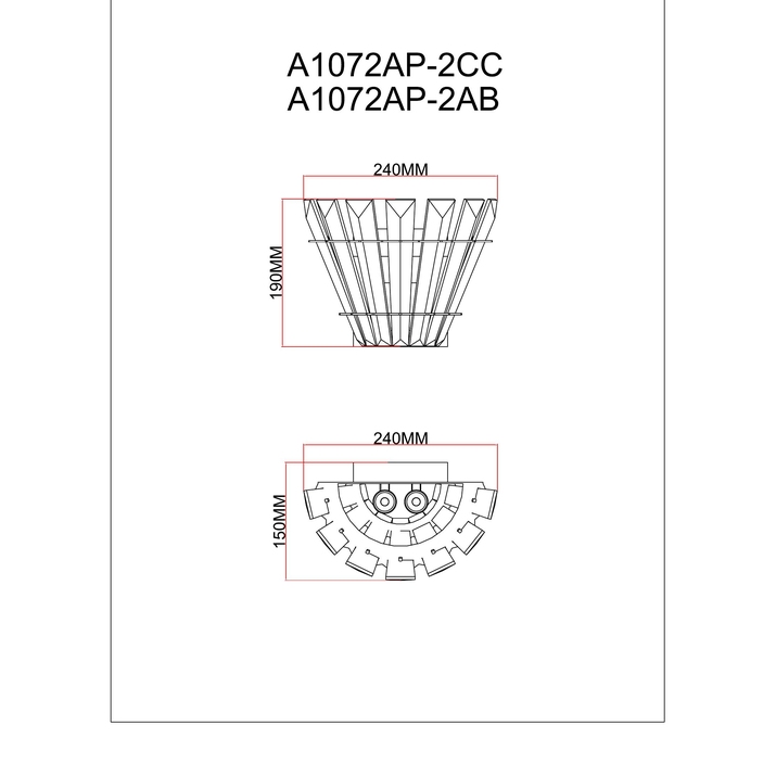 Светильник настенный ARTE LAMP A1072AP-2AB Вид№2