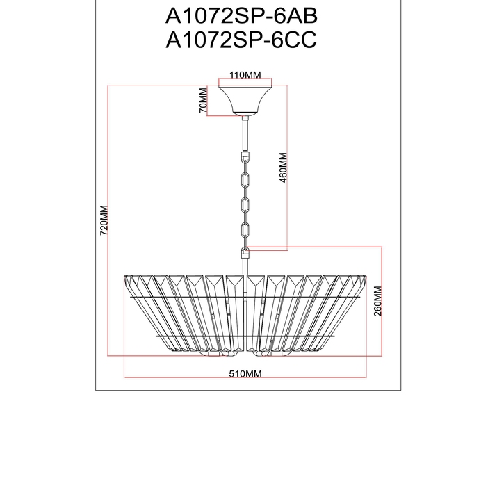 Светильник подвесной ARTE LAMP A1072SP-6AB Вид№2