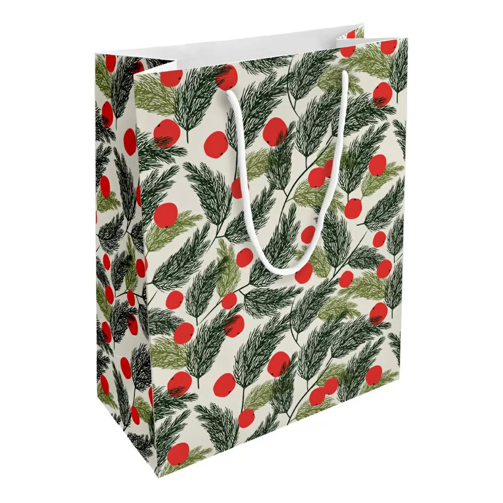 

Пакет бумажный подарочный Be Smart 25х32 см. Коллекция "Christmas", елки, Зеленый;красный;белый