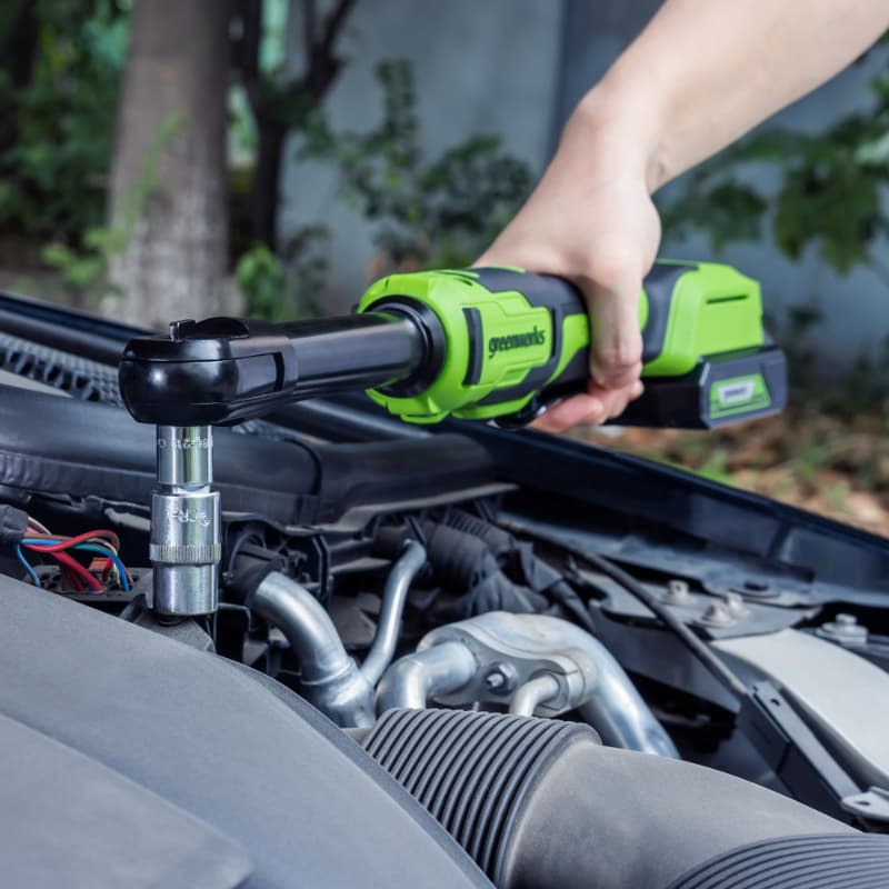 Гайковерт-трещотка Greenworks GD24RWX удлиненная 24V без АКБ и ЗУ 3803907