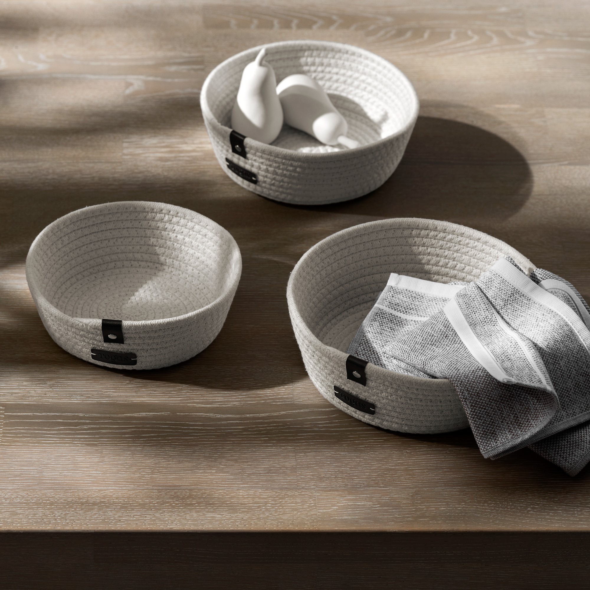 Набор корзин для хранения Togas Илэйн молочный 3 предмета 2299₽