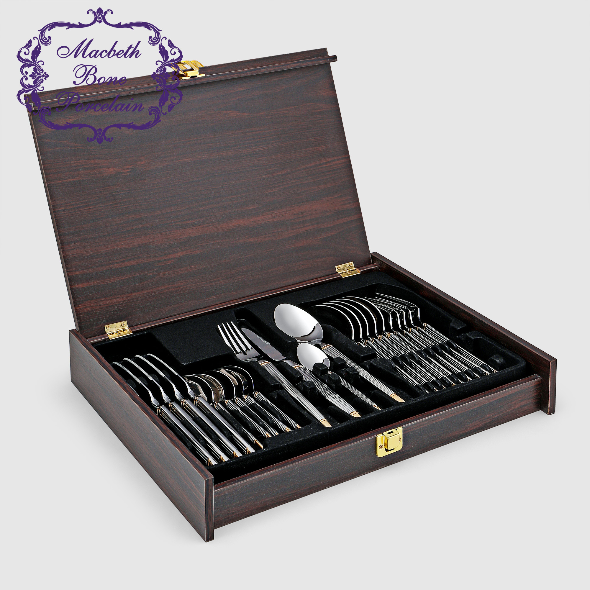 Набор столовых приборов Macbeth bone porcelain Empire, 24 предмета