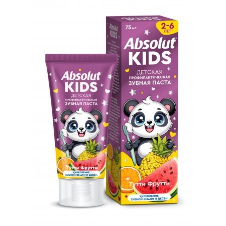 Паста Absolut kids зубная Тутти фрутти 75 г