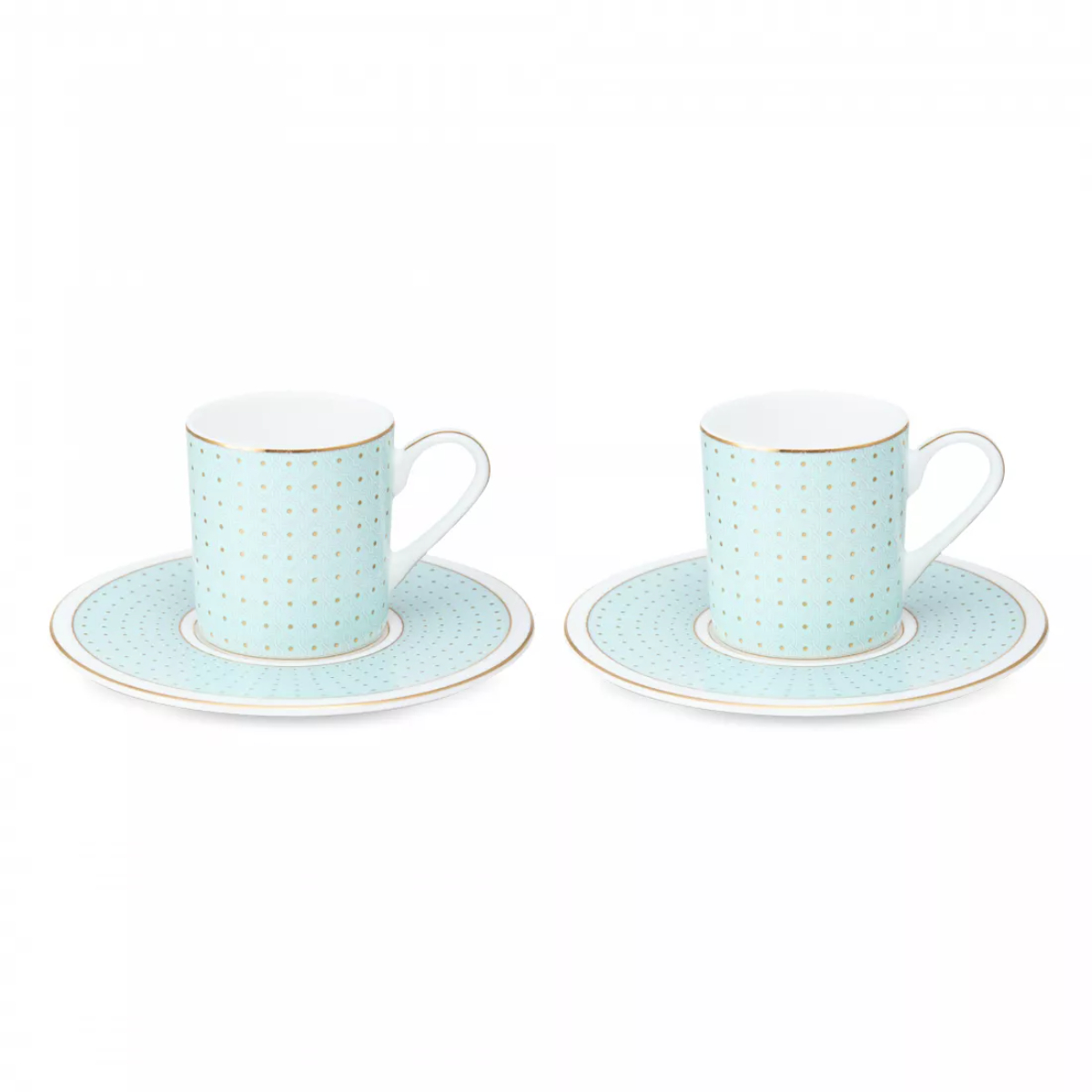 Набор чашек кофейных с блюдцами Decor de table Бирюза 100 мл, 2 шт, фарфор костяной