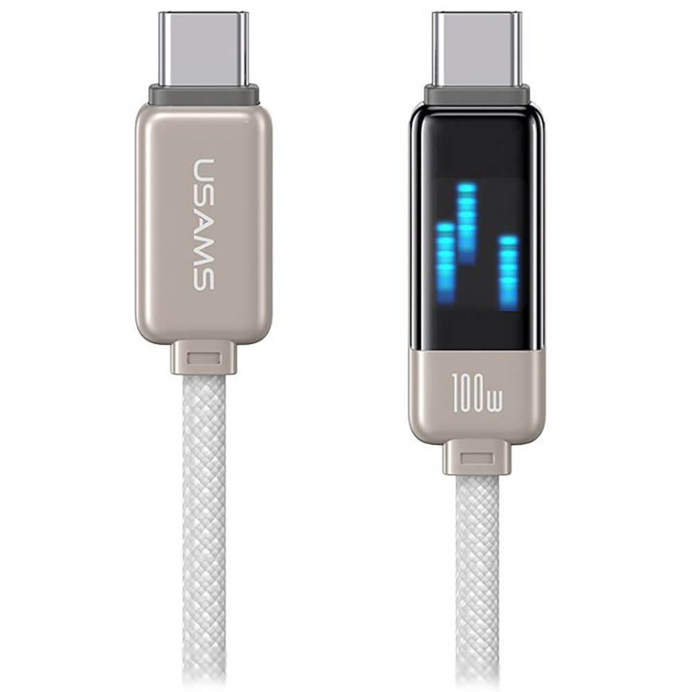 Кабель Usams SJ744 Type-C/Type-C 100W 1.2 м, титан