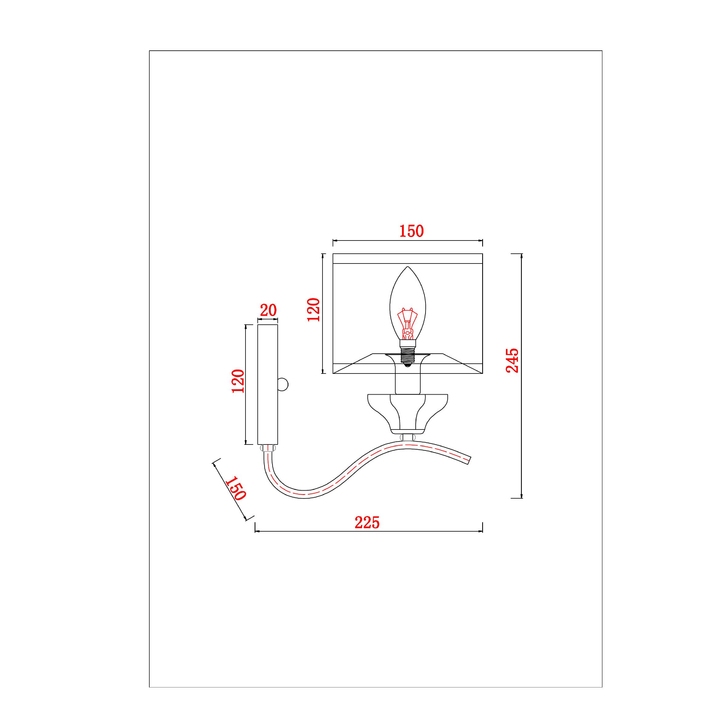 Светильник настенный Arte Lamp A4091AP-1CC Вид№2