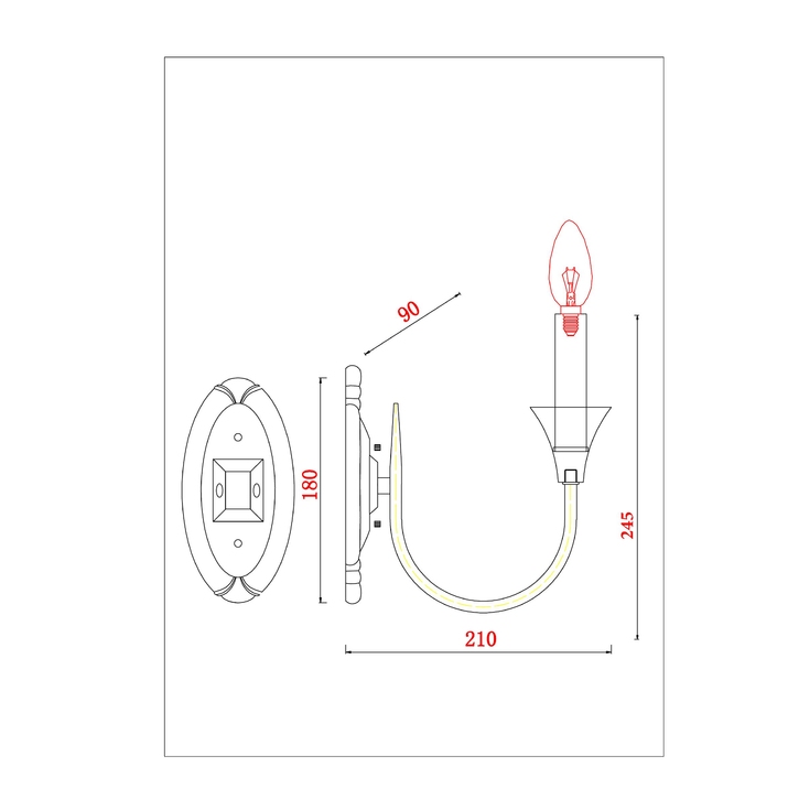 Светильник настенный Arte Lamp A4094AP-1PB Вид№2