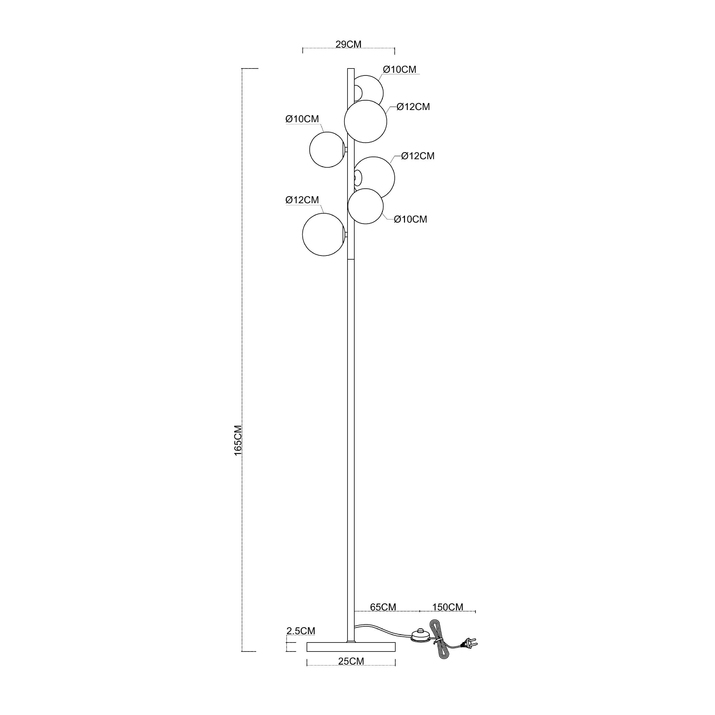 Светильник напольный Arte Lamp A2243PN-6BK Вид№3