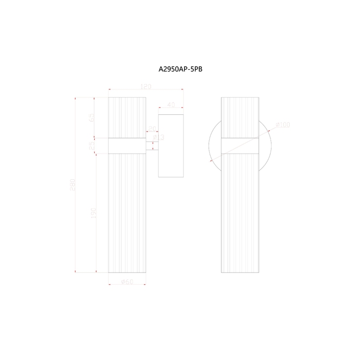 Светильник настенный Arte Lamp A2950AP-5PB Вид№2