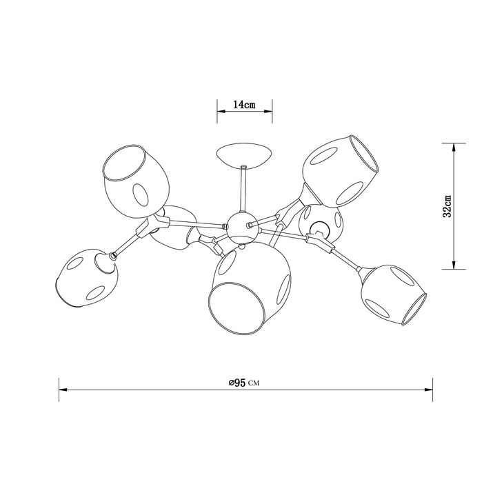 Светильник потолочный Arte Lamp A4211PL-8BK Вид№3