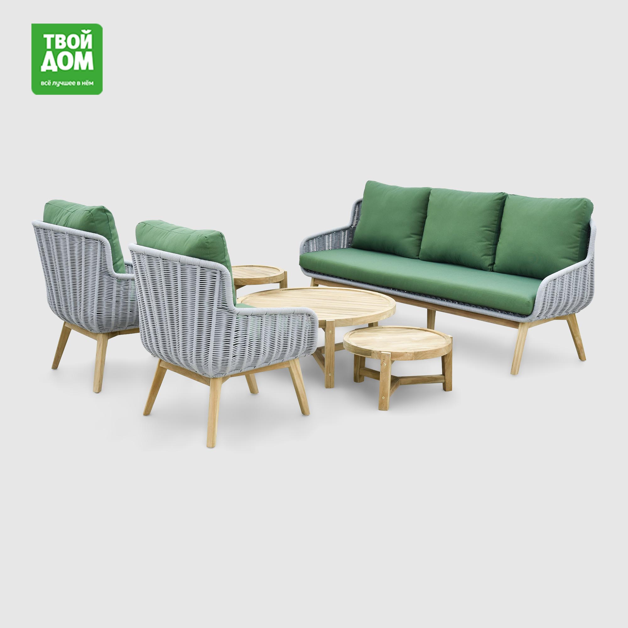 Комплект мебели Rumah Anda Toraja зелёный 6 предметов