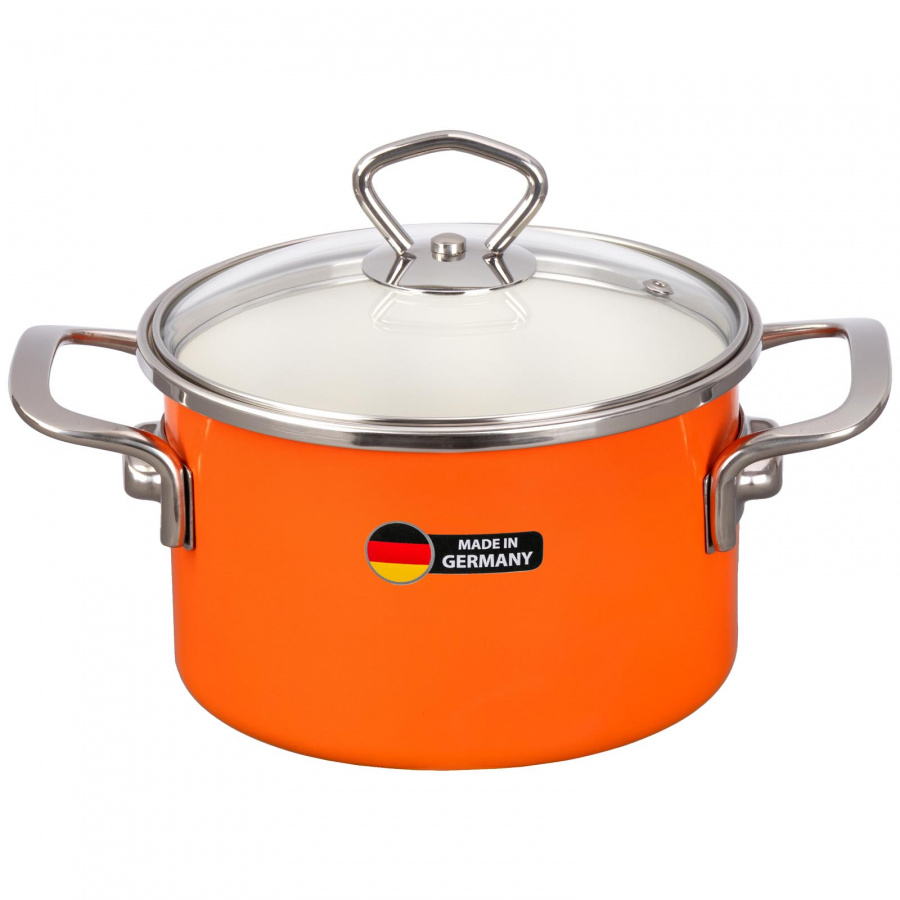 

Кастрюля с крышкой Maisingers d16/h12.8см 1.9л оранжевый