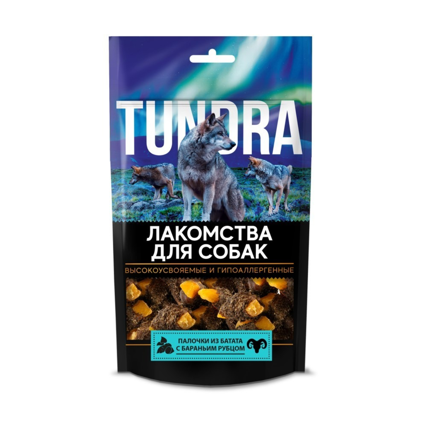 Лакомство для собак Tundra Палочки из батата с бараньим рубцом 100 г 259₽