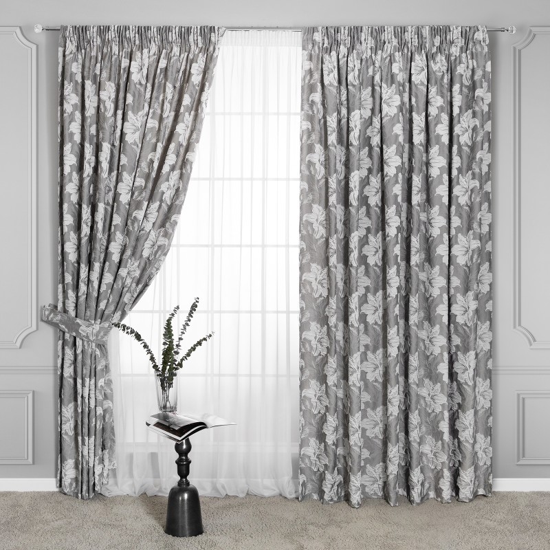 

Комплект штор с подхватами Togas Бриали серый 260x275 см