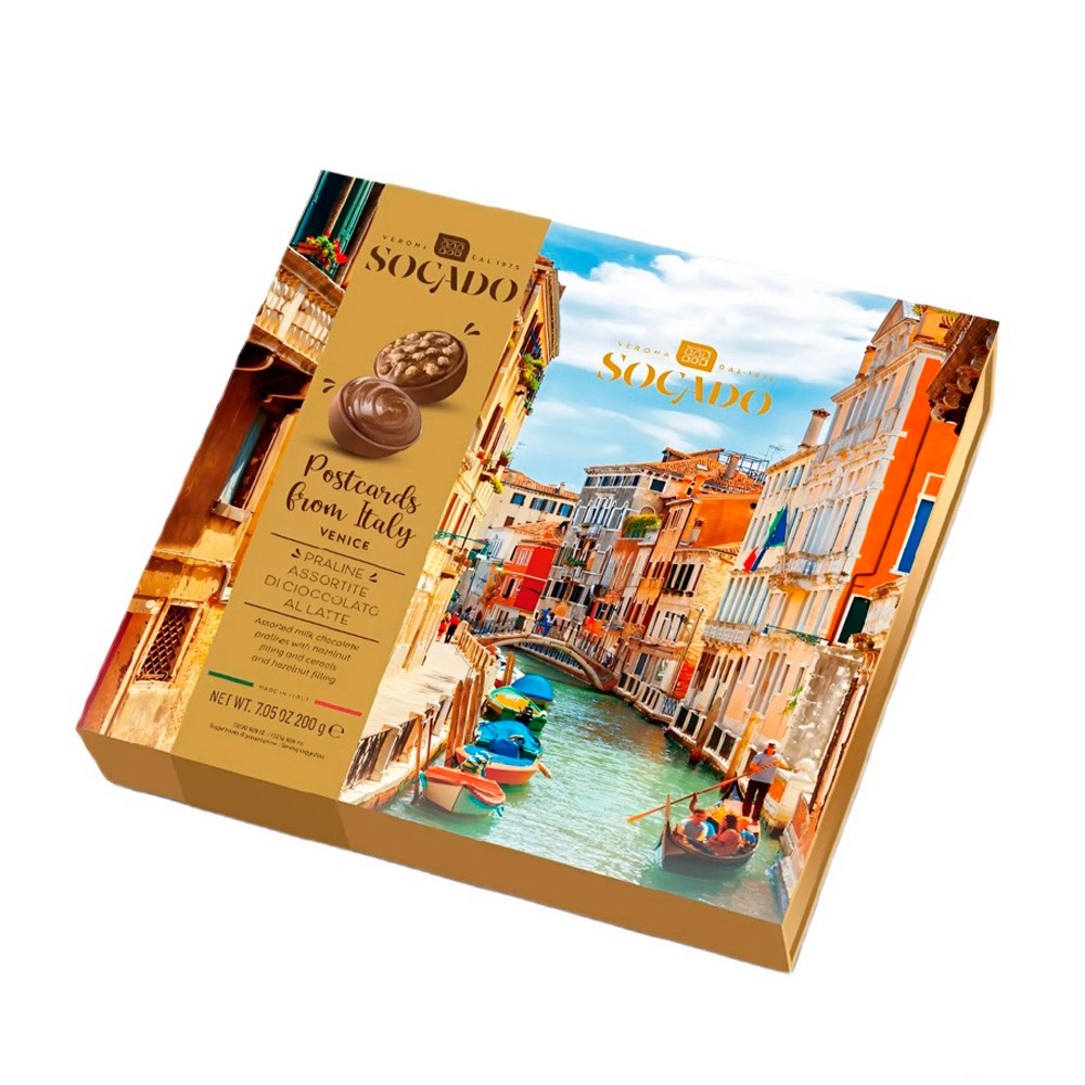 

Набор шоколадных конфет Socado postcard Venice пралине 200 г