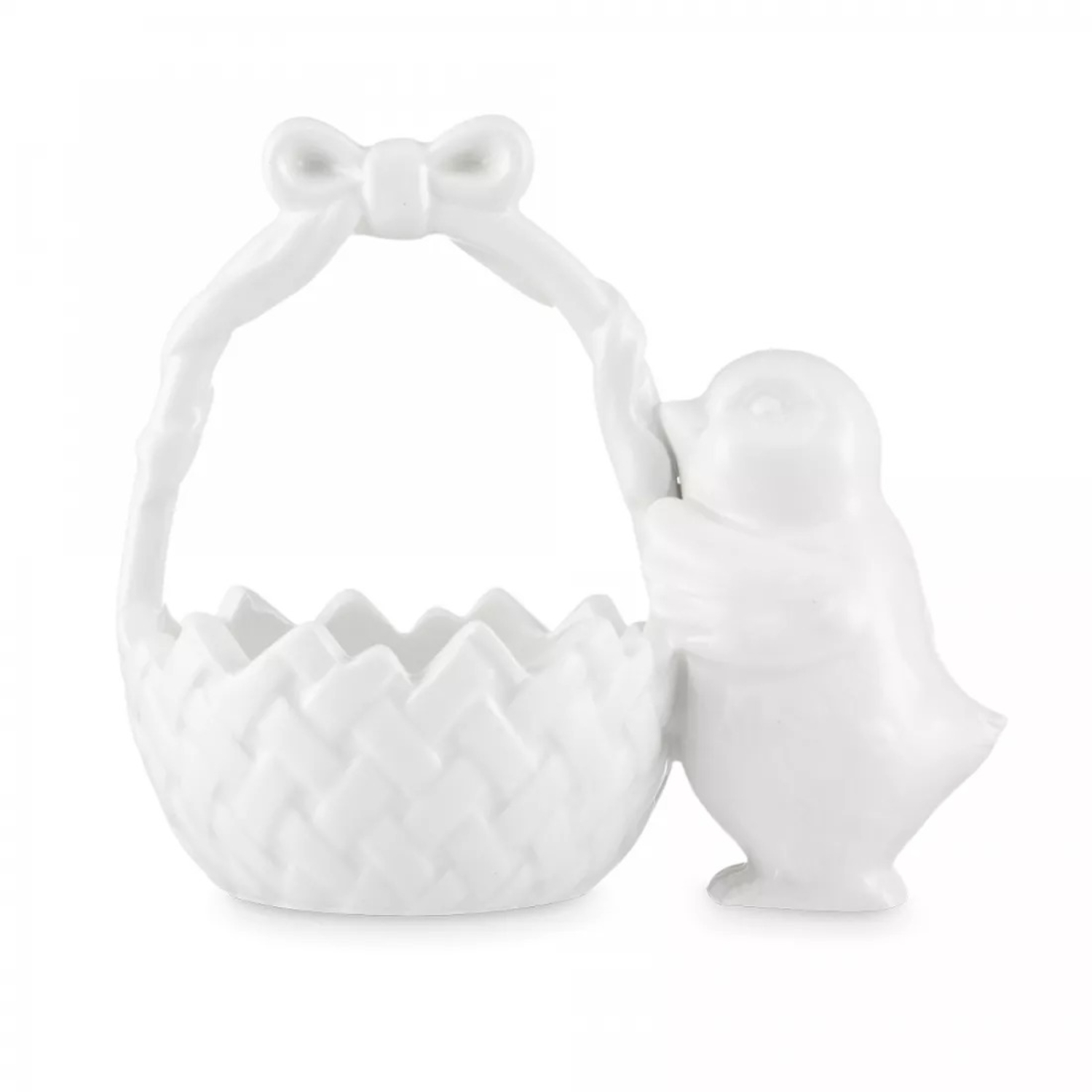 

Конфетница Decor de table цыпленок керамика белая 14х15,4 см, Белый