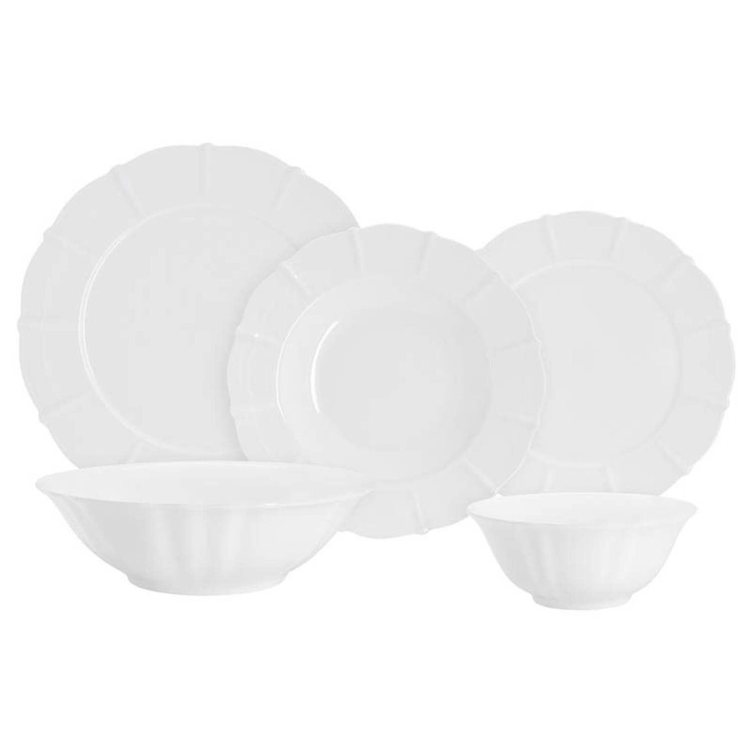 

Сервиз обеденный Anna Lafarg Emily Lotus white 6 персон, 21 предмет, Белый