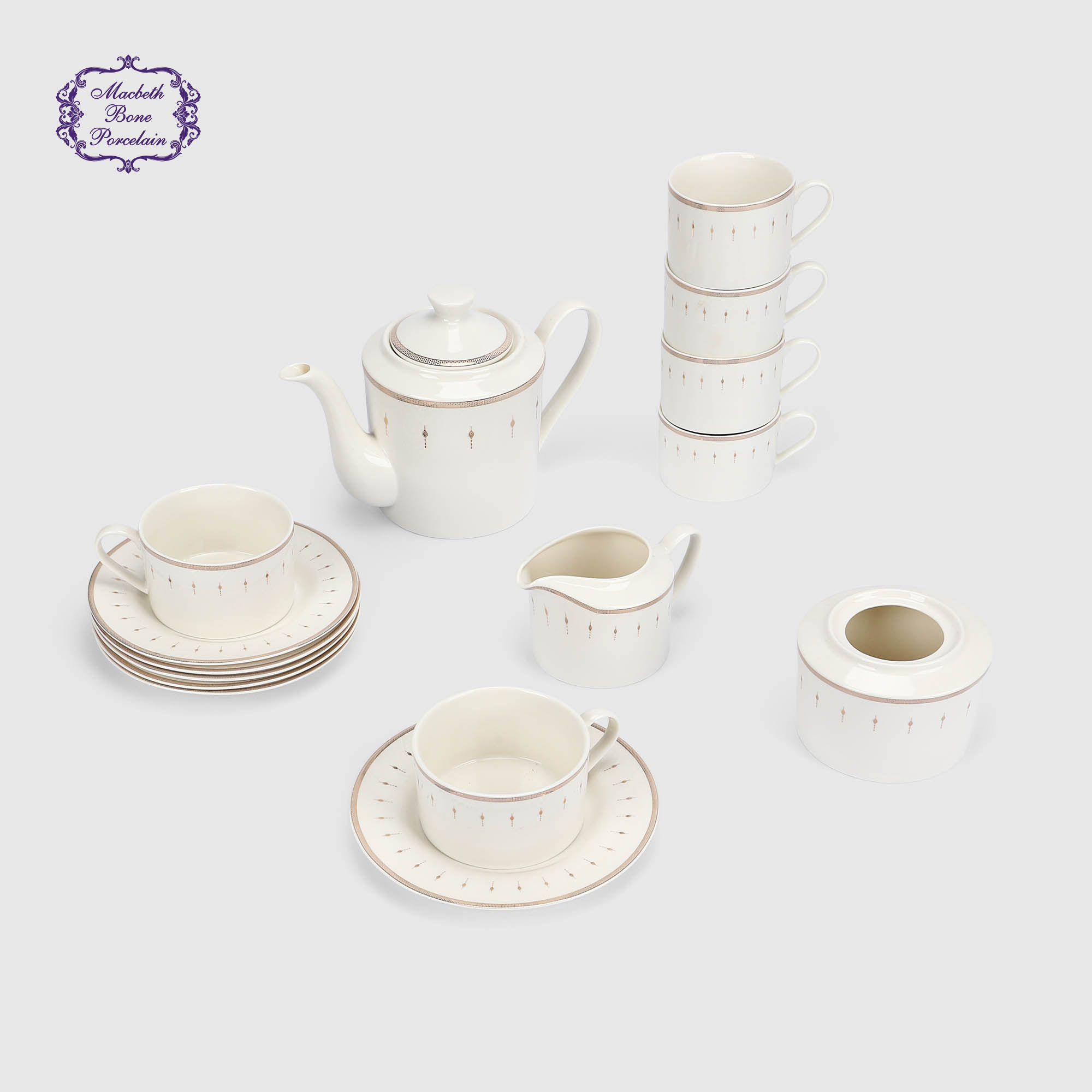 Набор чайный Macbeth bone porcelain Shawl 15 предметов 6 персон 5990₽