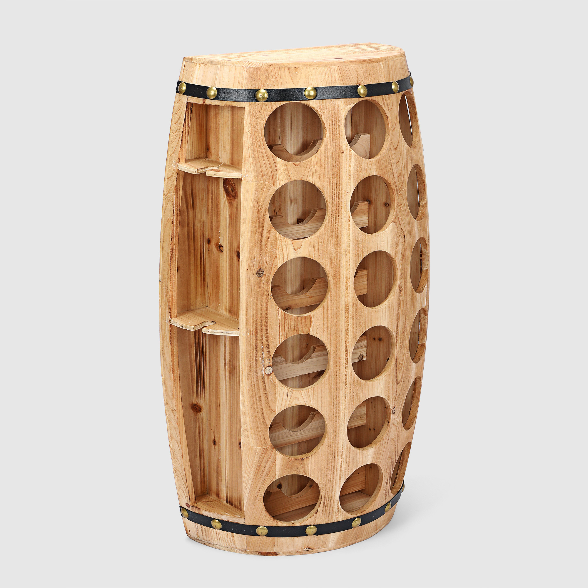 Подставка Magic Home для 18 бутылок и 4 бокалов, бочка