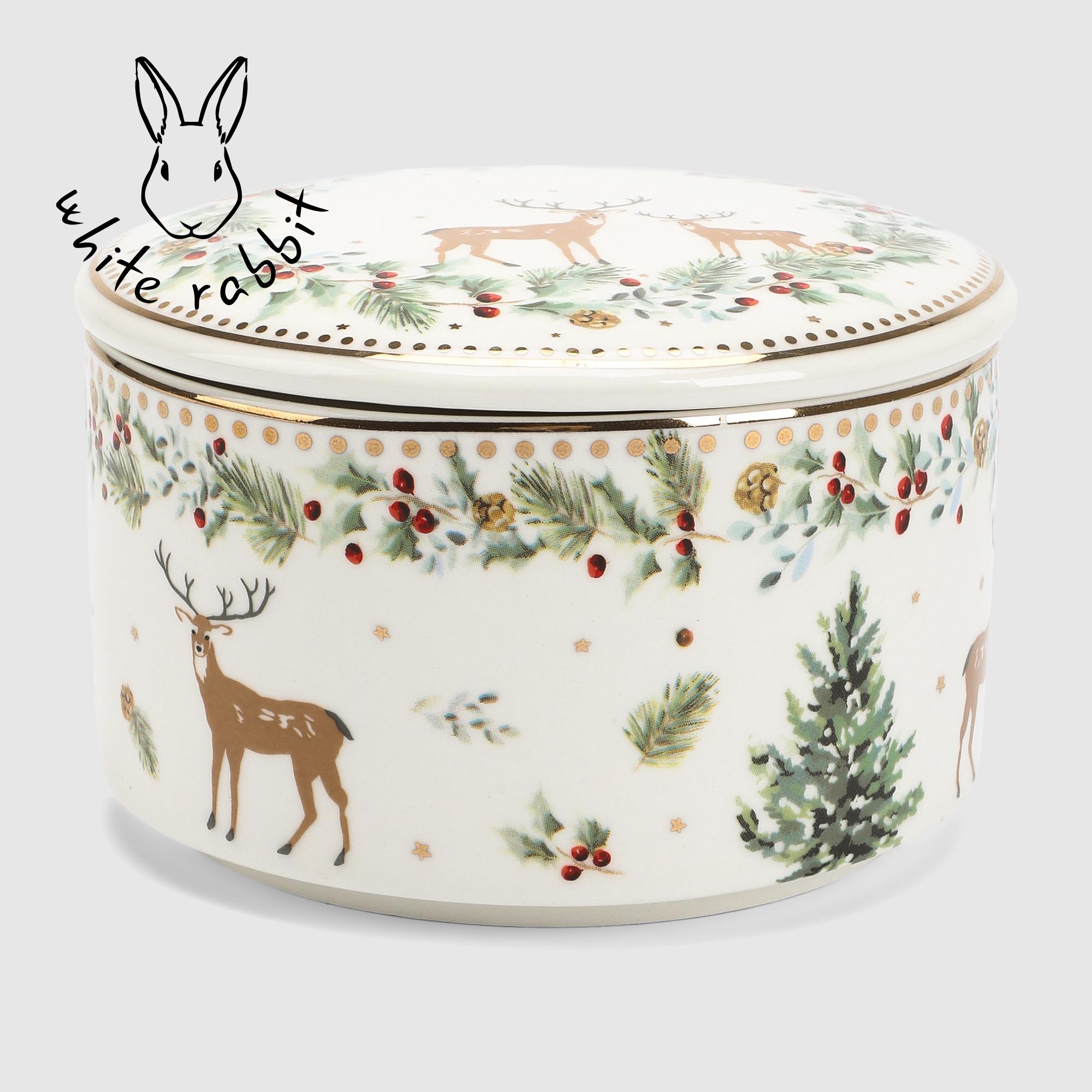 Коробка White Rabbit Deer для конфет 11х11х7,2 см