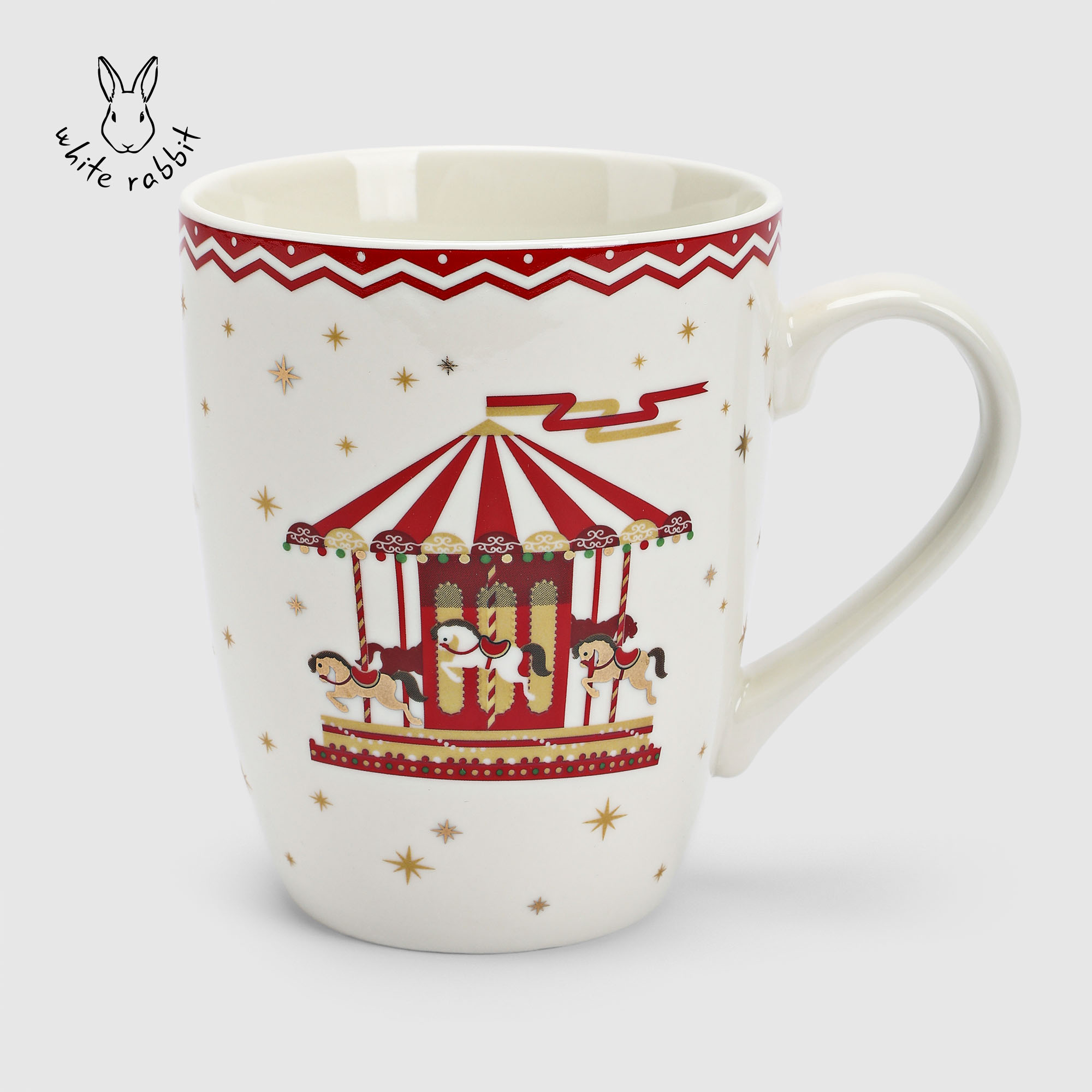Кружка White rabbit ny deer Carousel 330 мл, 12x8,4x10,5 см
