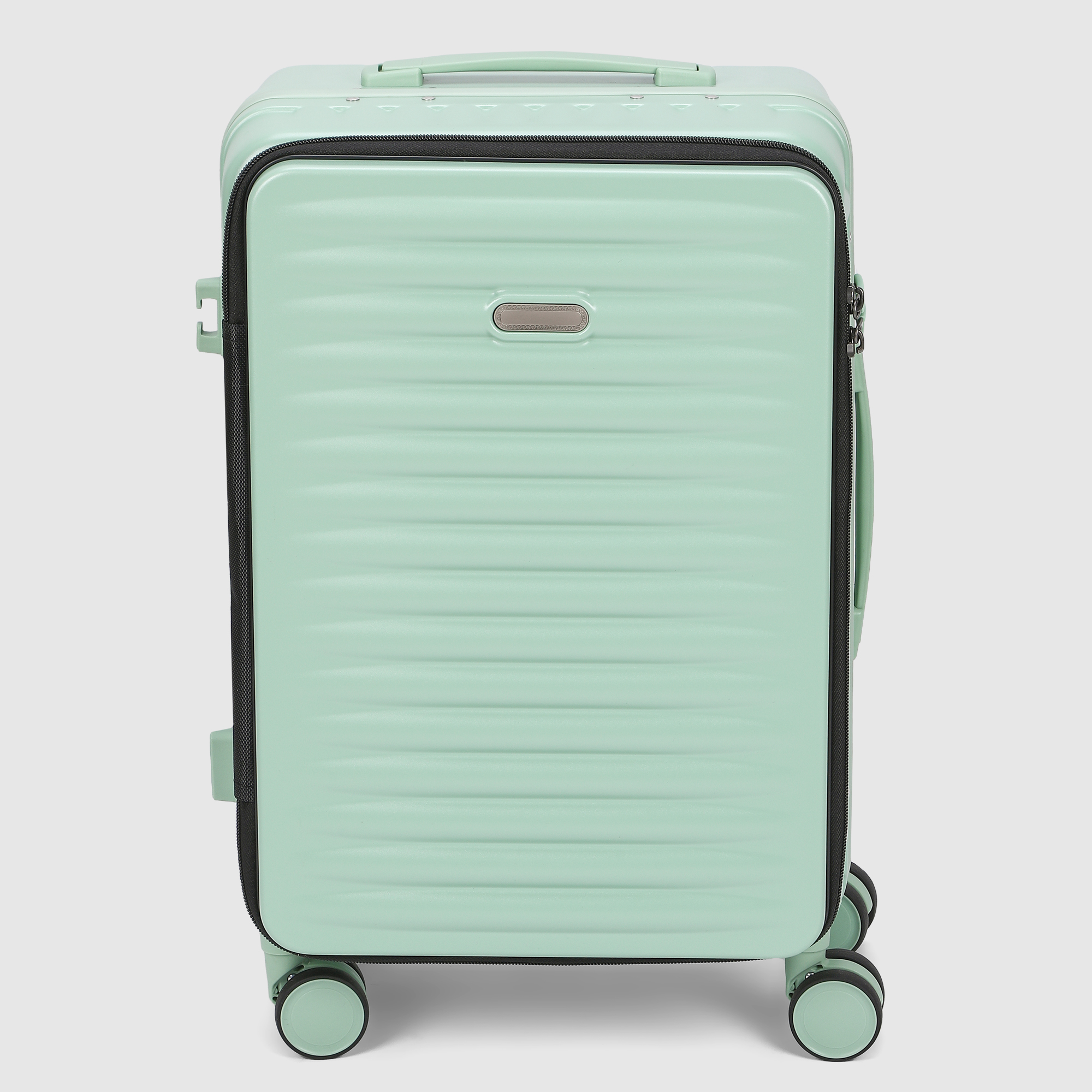 Чемодан Smarter Luggage из поликарбоната, размер 20, зелёный 36х25х57 см