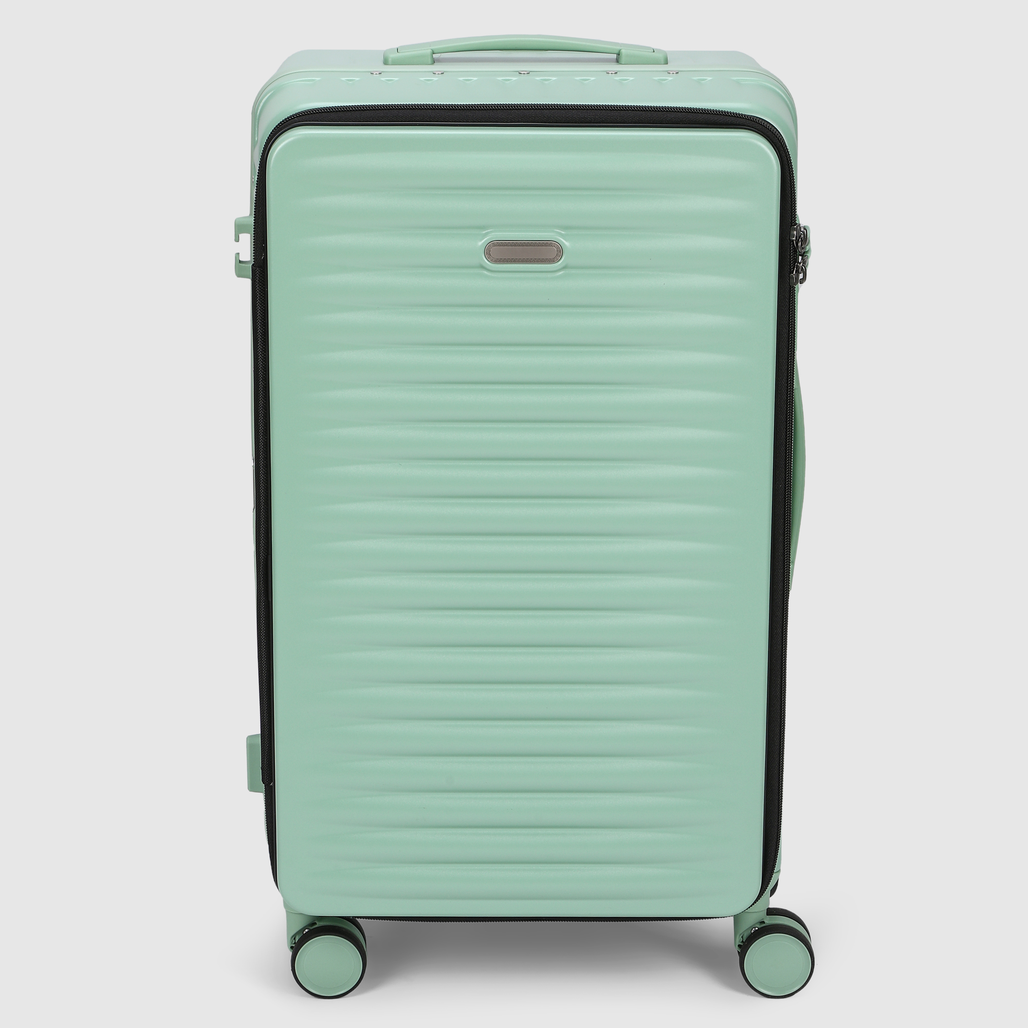 Чемодан Smarter Luggage из поликарбоната, размер 24, зелёный 37х26,5х65 см