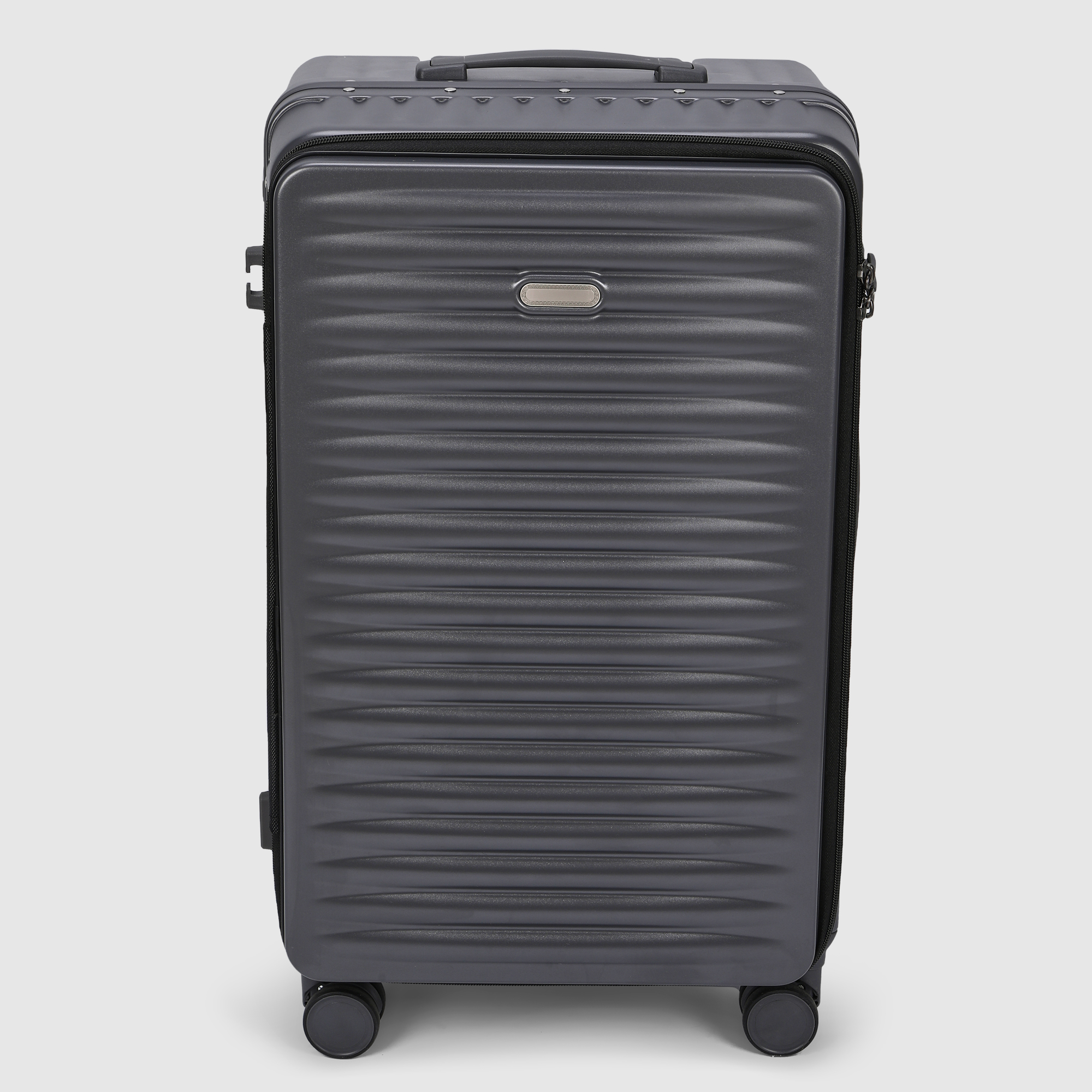 Чемодан Smarter Luggage из поликарбоната, размер 26, тёмно-серый 40х29х68 см