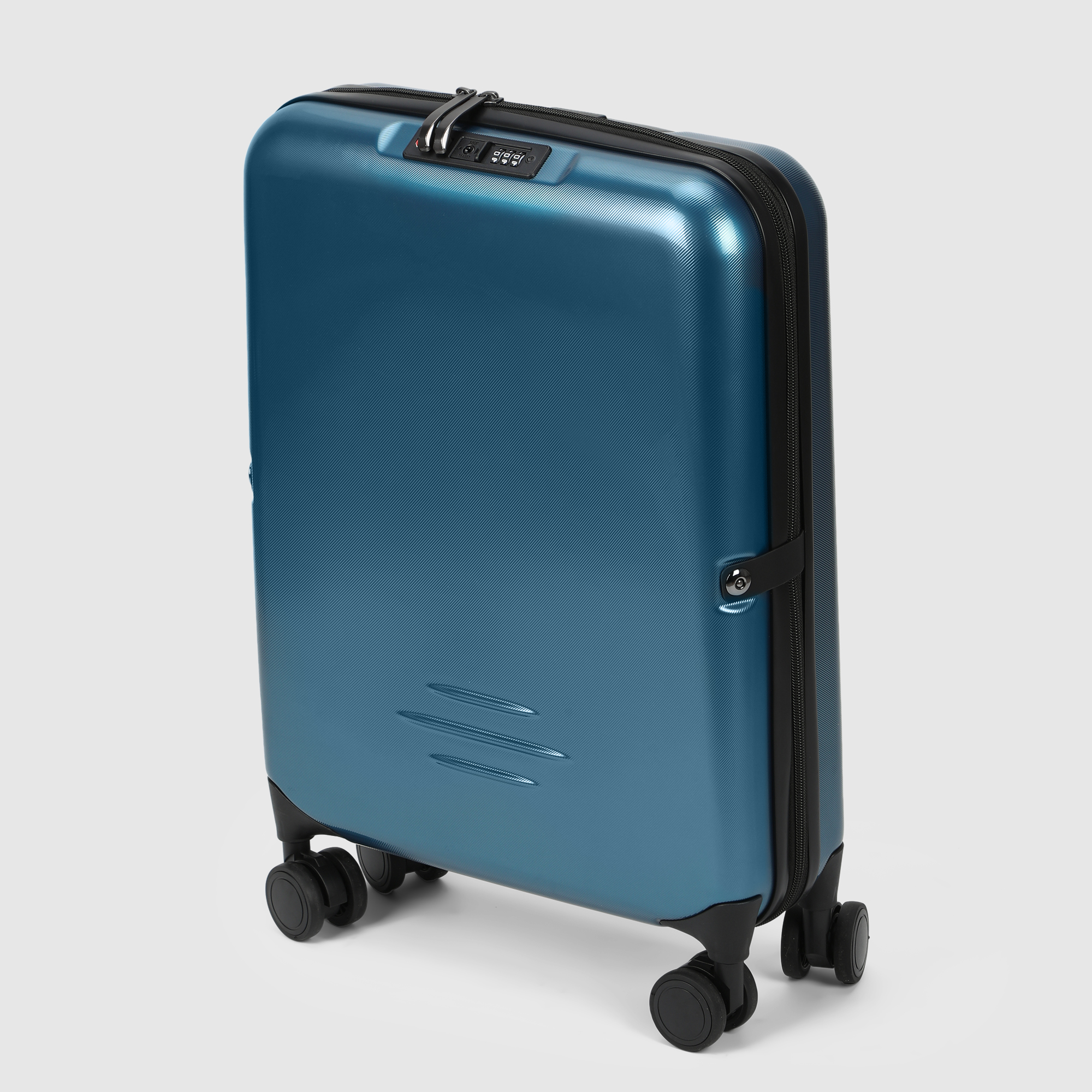 Чемодан Smarter Luggage из поликарбоната, размер 20, синий 36,5х12х53 см