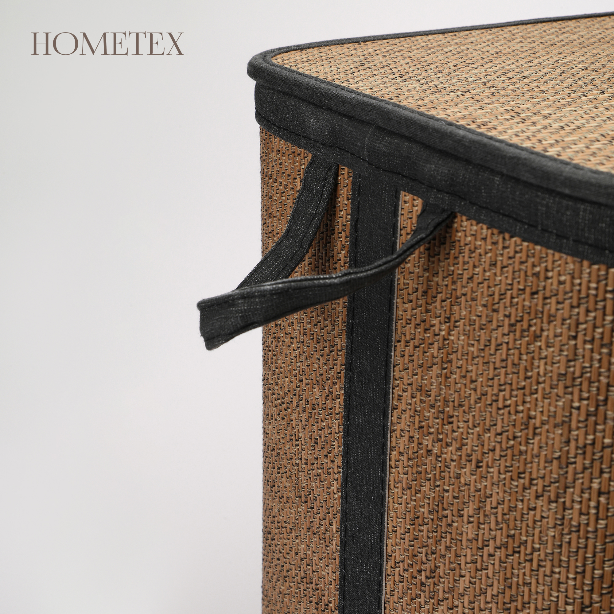 Бамбуковая корзина Hometex с крышкой, коричневый мишка 44х34х45 см