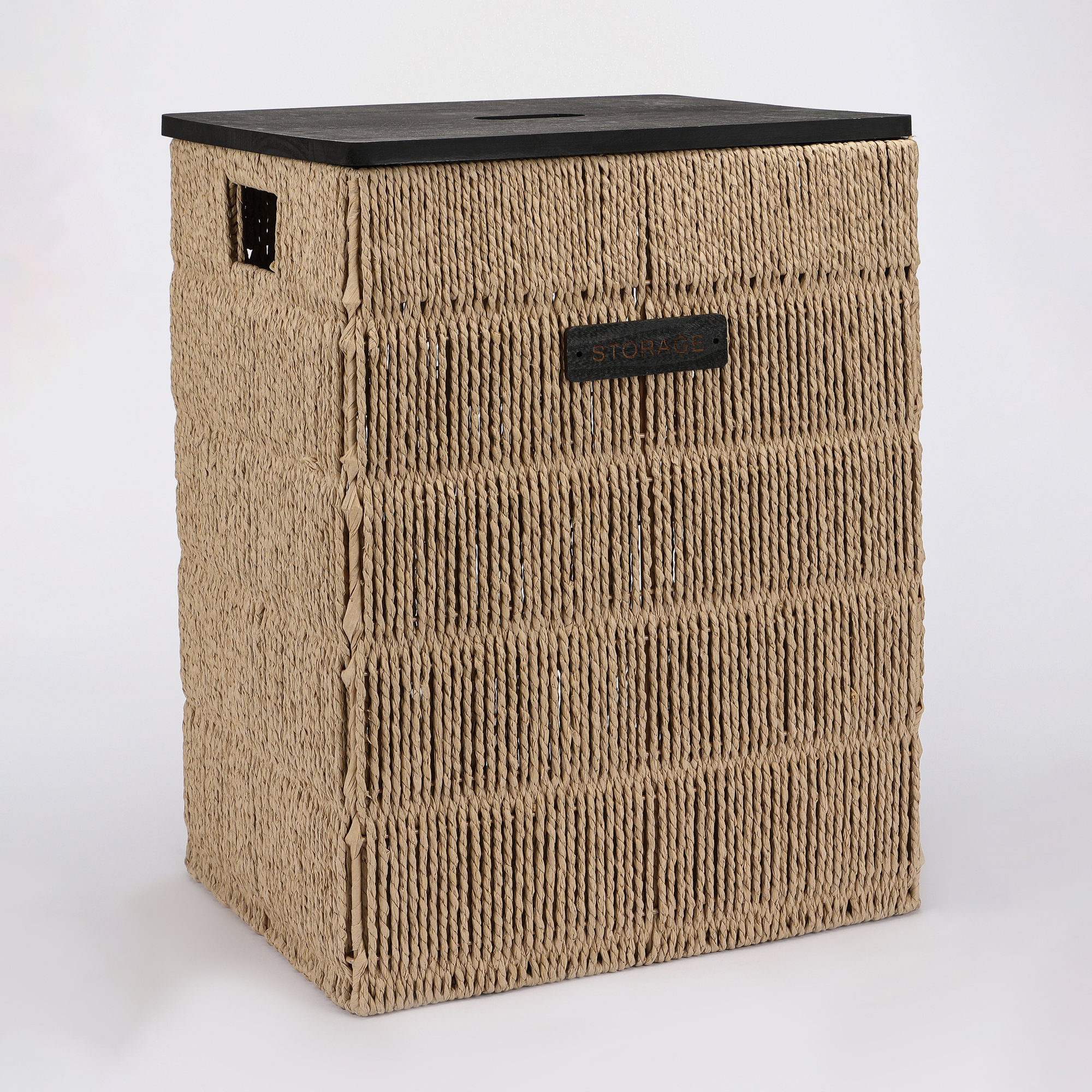 Корзина Hometex с деревянной крышкой 40х30х55,5 см