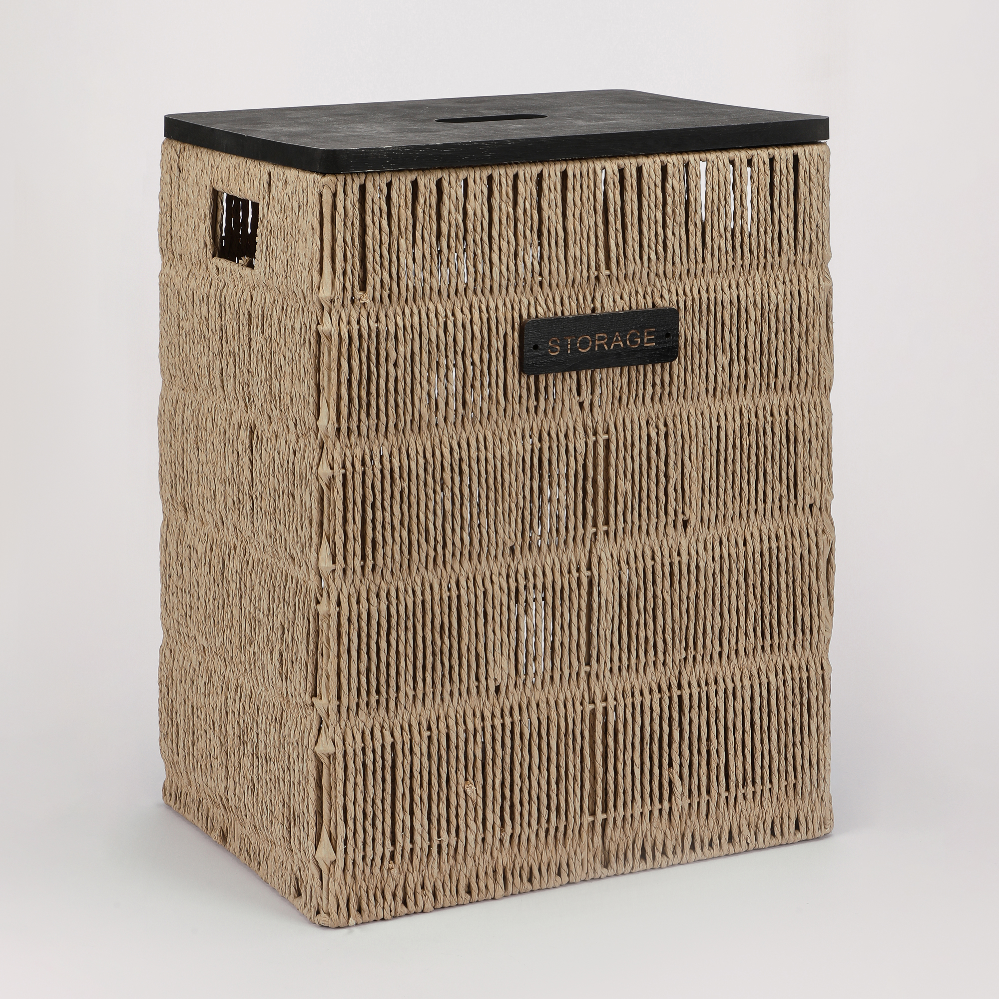 Корзина Hometex с деревянной крышкой 36х26х49,5 см