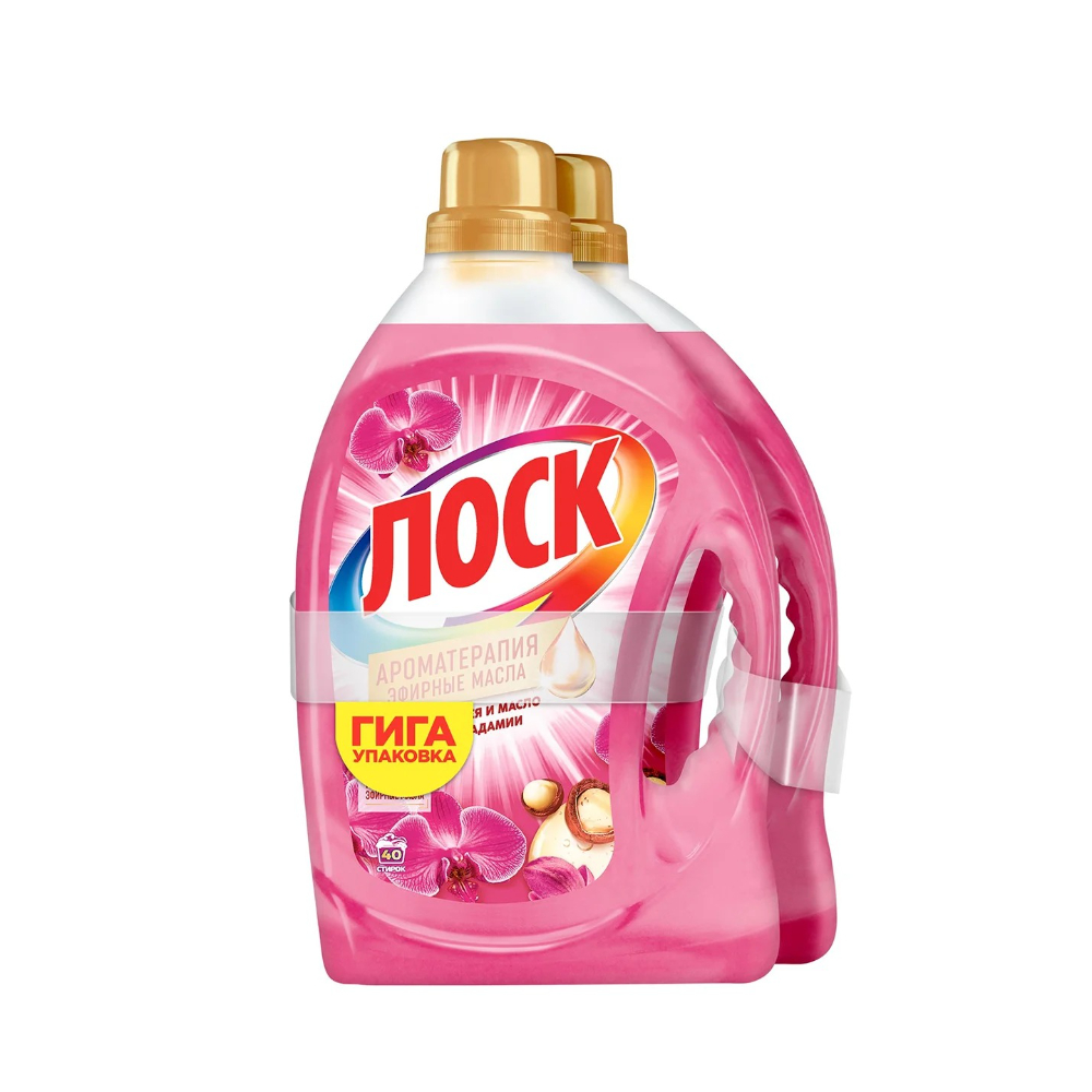 

Средство для стирки жидкое Лоск Ароматерапия Орхидея и масло макадамии смотка 2,92 л 2 шт