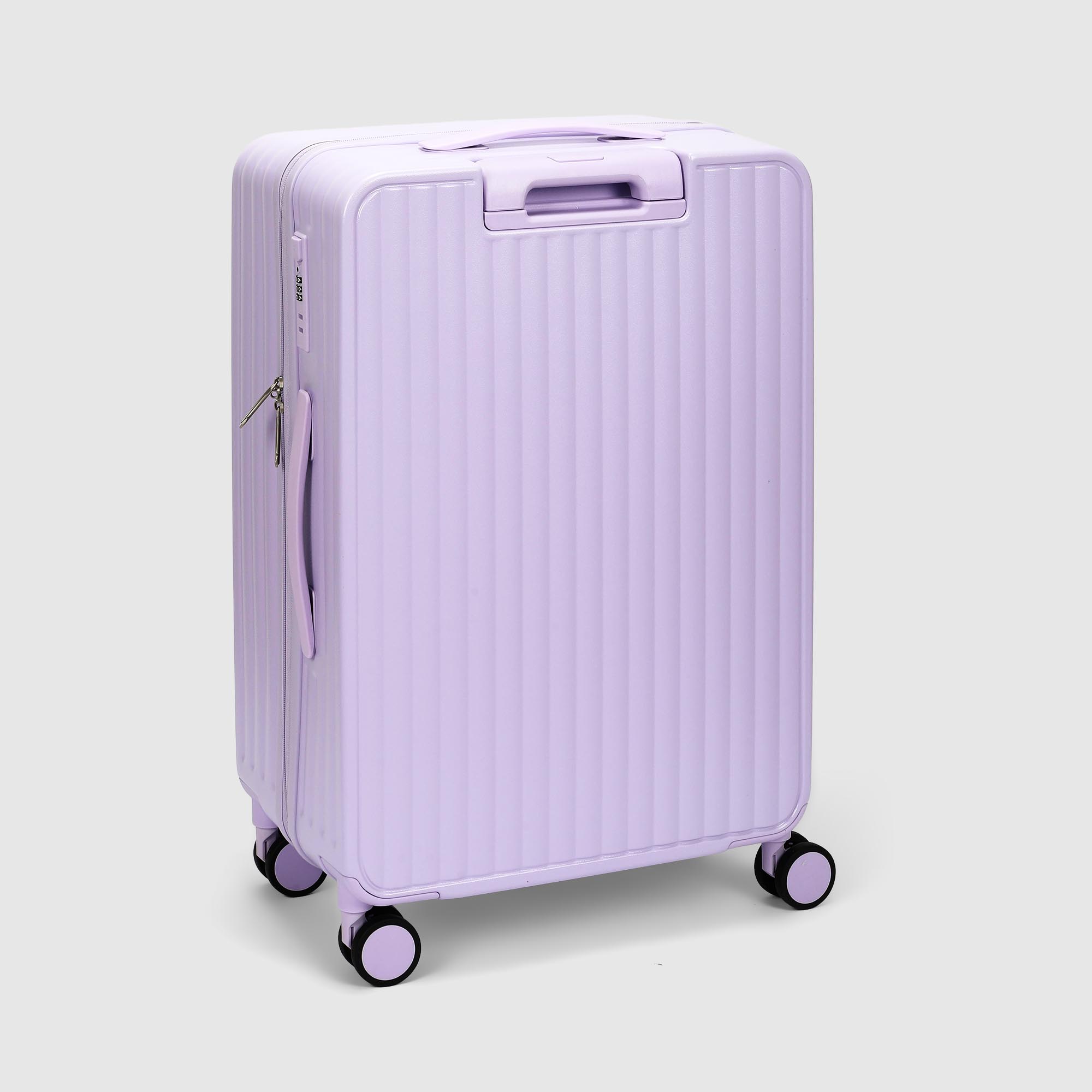 Чемодан Zhongshan Silk размер 24, сиреневый