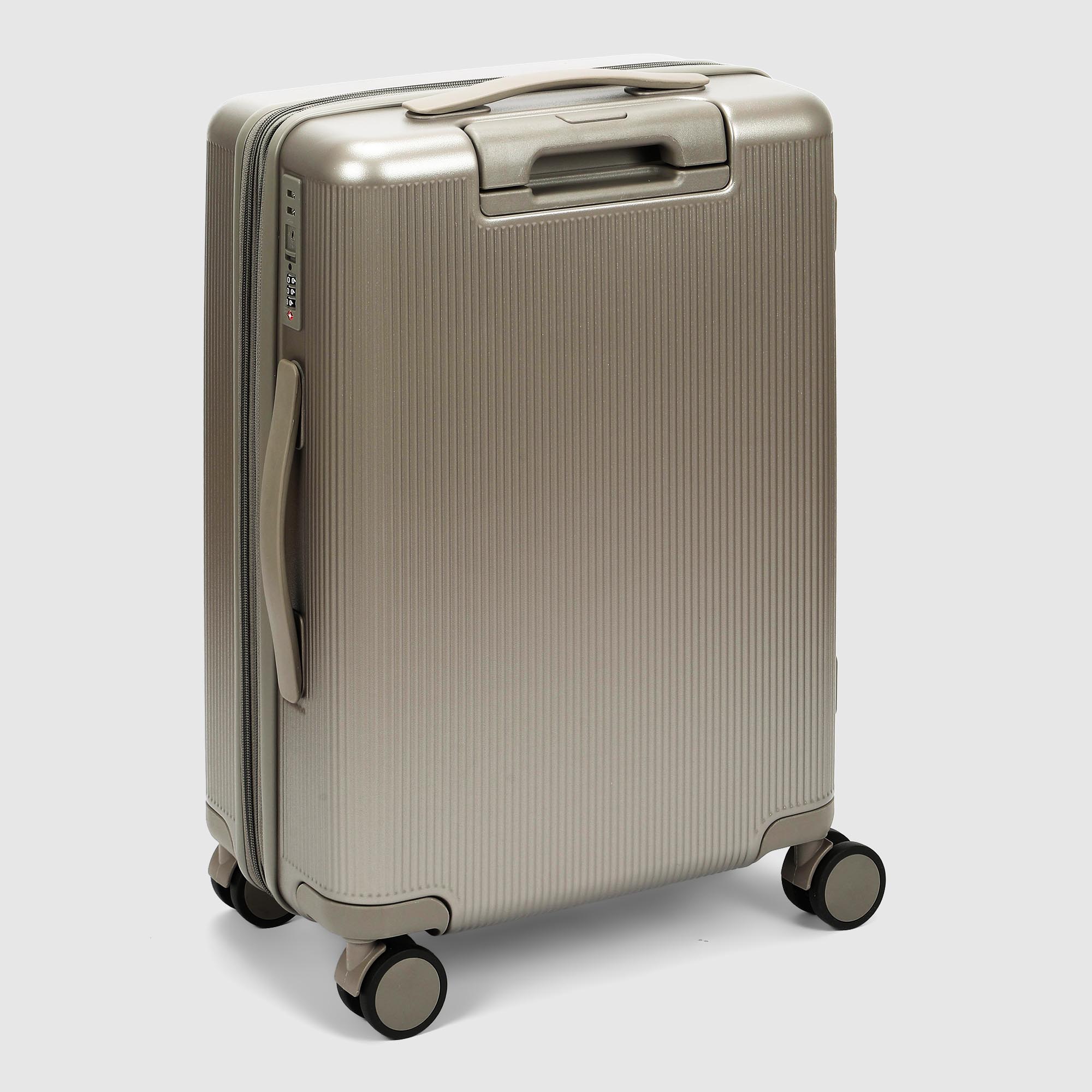 Чемодан Zhongshan Silk размер 21, серый шампань