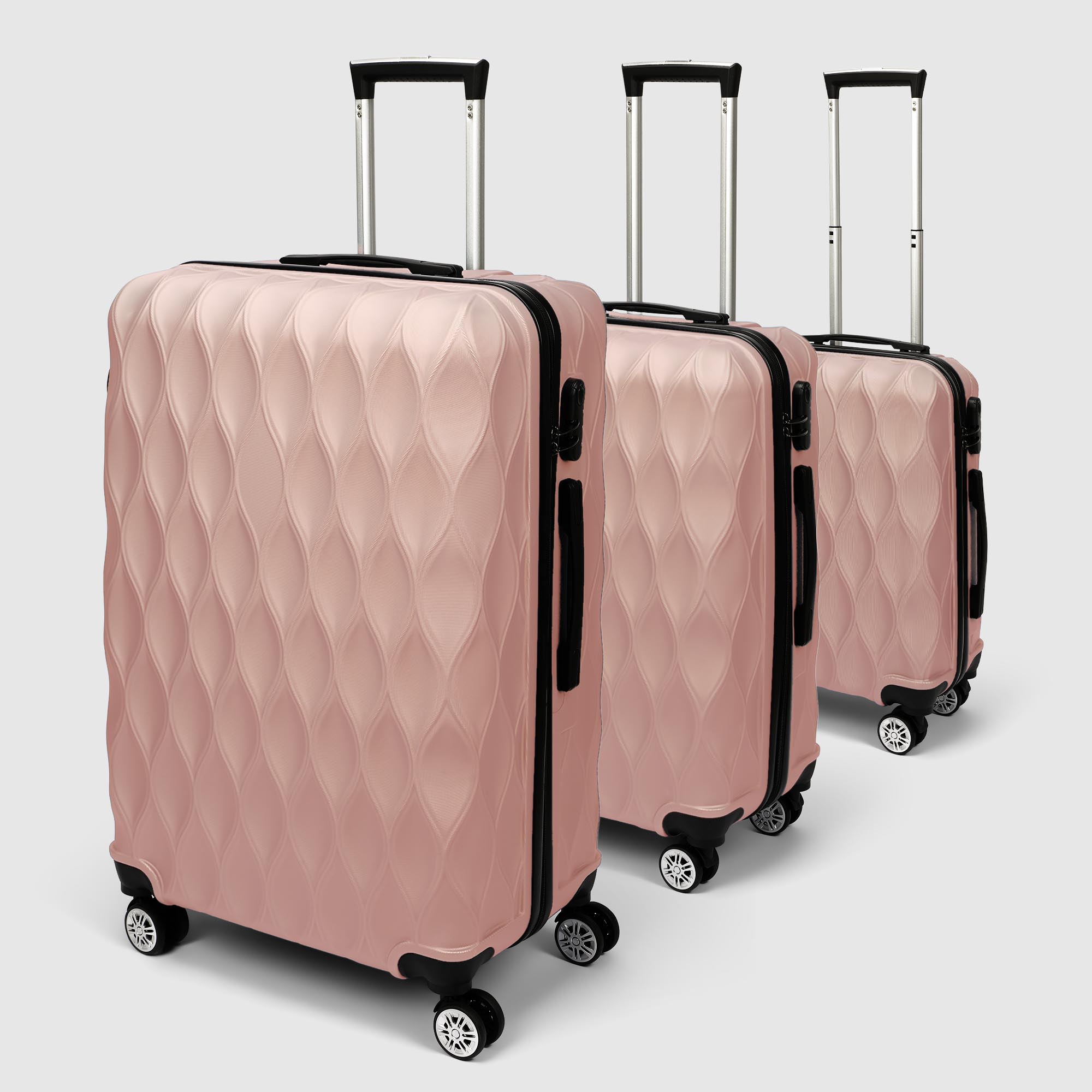 Набор чемоданов Smarter Luggage 3 размеров: 20, 24,28, розовый