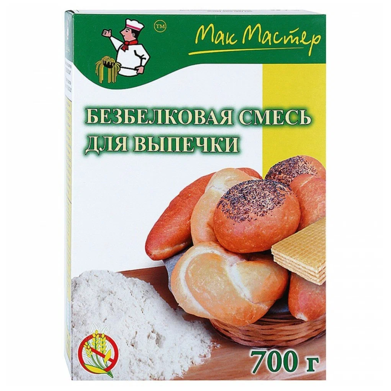 Смесь для выпечки МакМастер без белка без глютена 700 г 359₽