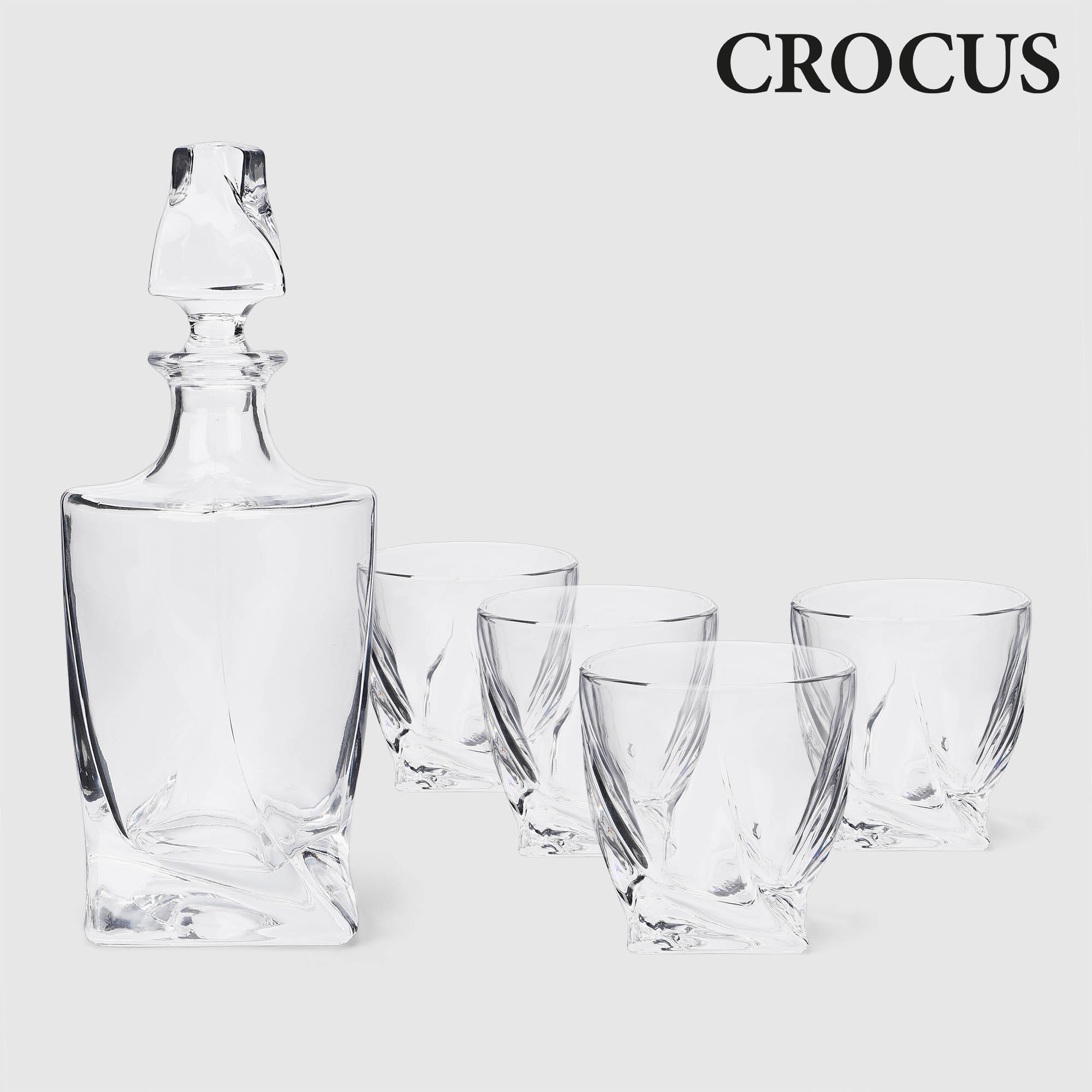 Набор для виски Crocus декантер, 4 стакана, кубики