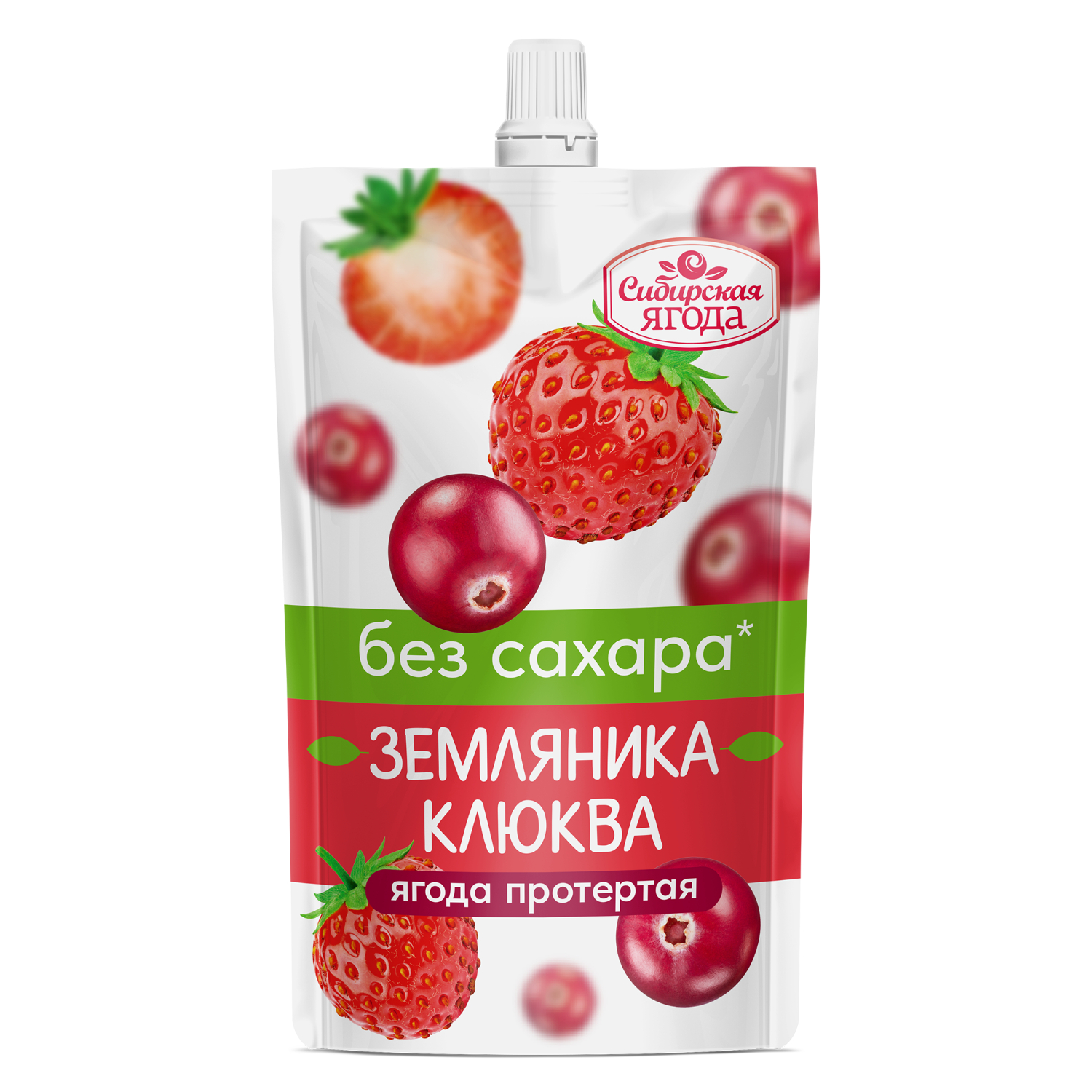 

Соус BioNergy Сибирская Ягода земляника, клюква протертые без сахара дой-пак 250 г