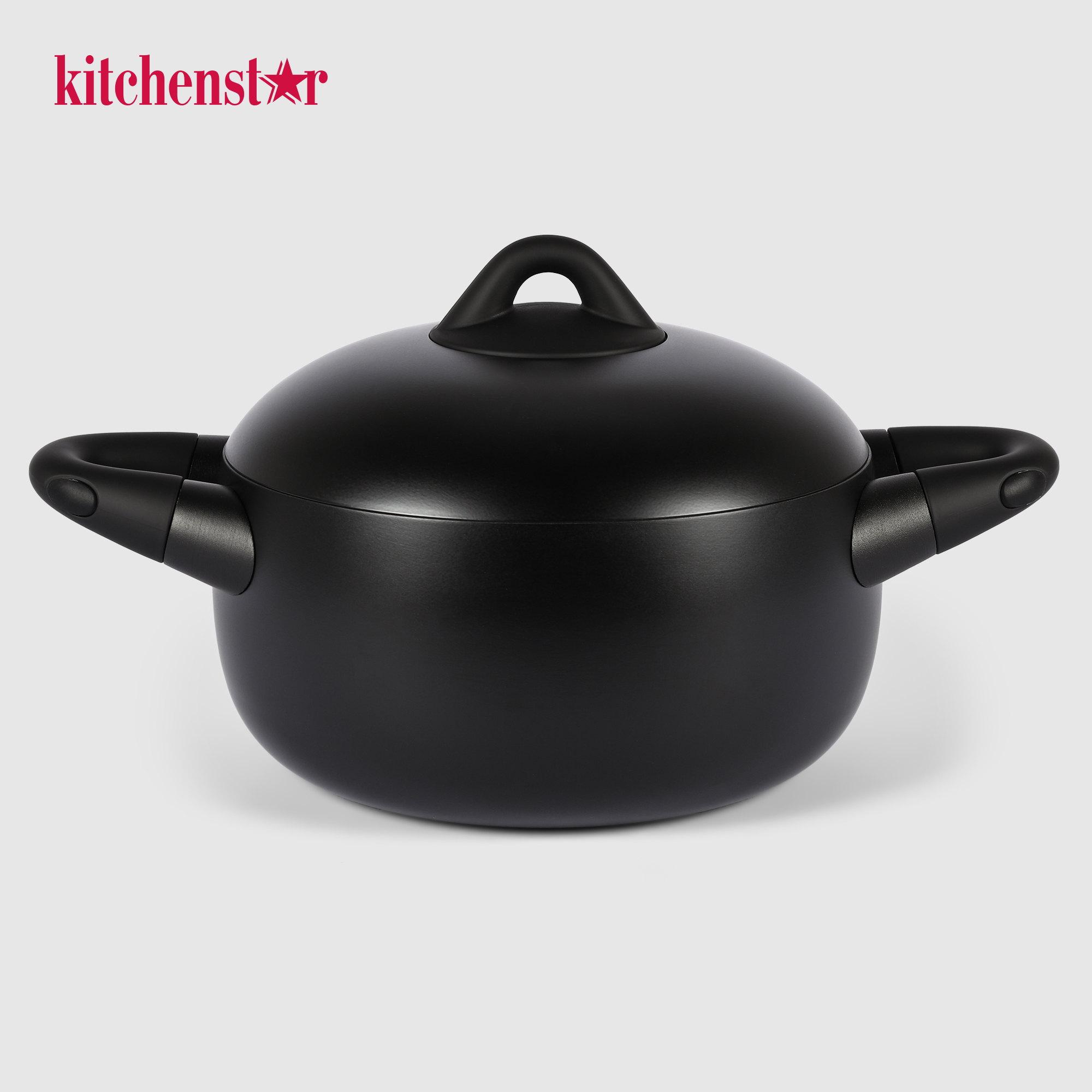 Кастрюля Kitchenstar K-black с крышкой 22 см, 3,5 л