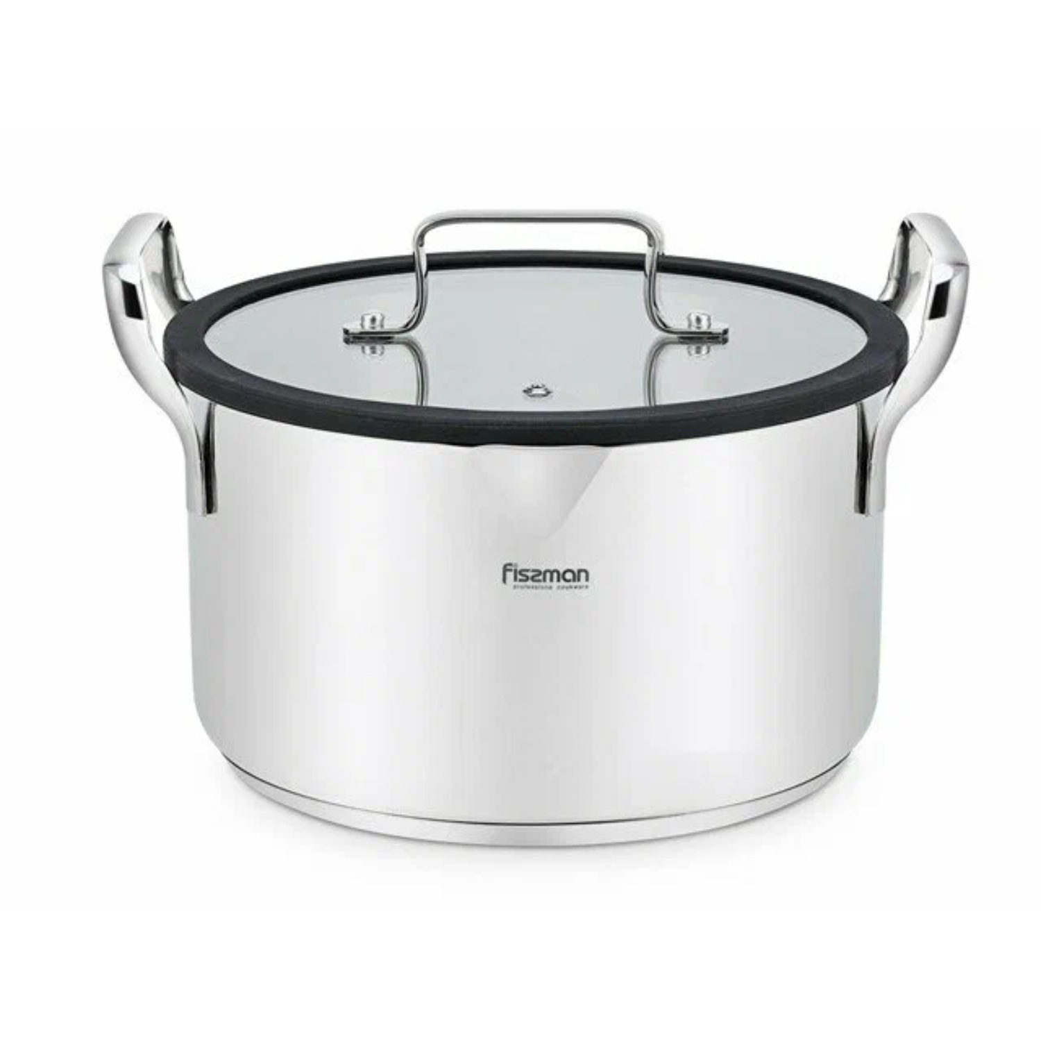 Кастрюля Fissman Fabia со стеклянной крышкой, нержавеющая сталь 24x13,5 см, 5,8 л