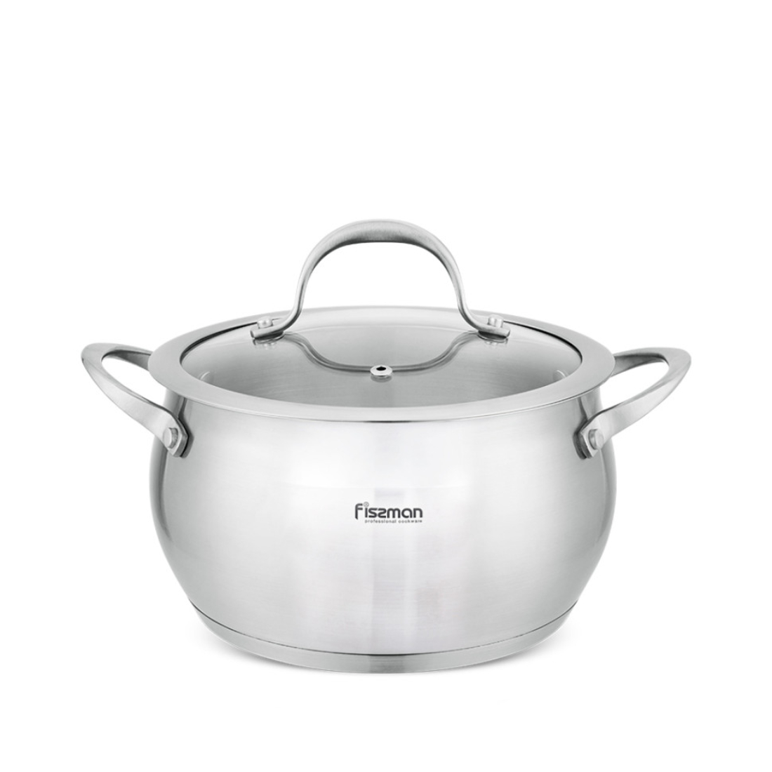 Кастрюля Fissman Cassia 22x13 см 4.7 л со стеклянной крышкой (нержавеющая сталь) 5485