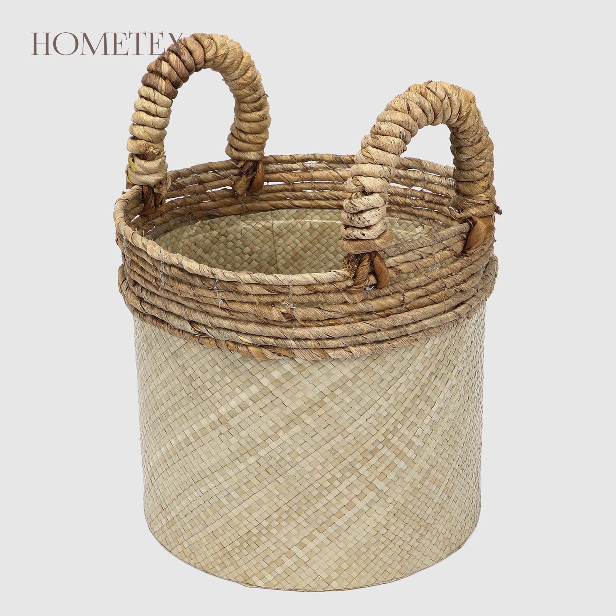 Корзина Hometex Pandan mix с ручками размер S 29х29х37 см