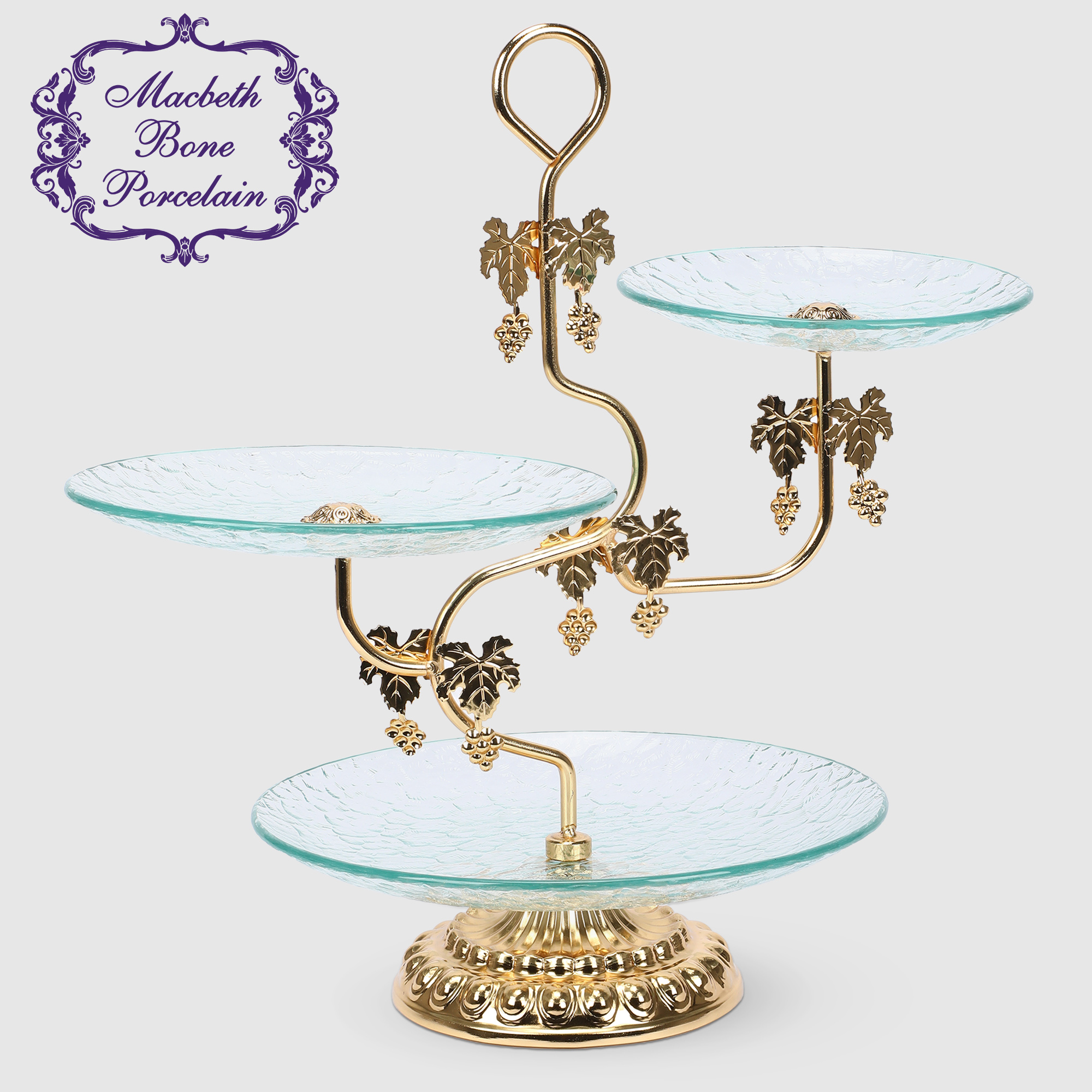 Этажерка Macbeth bone porcelain трехъярусная 43 см 4490₽