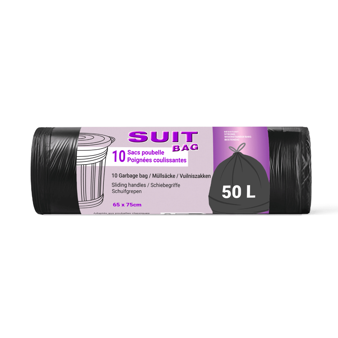 Пакет для мусора Suit bag 50л со шнурками 10шт