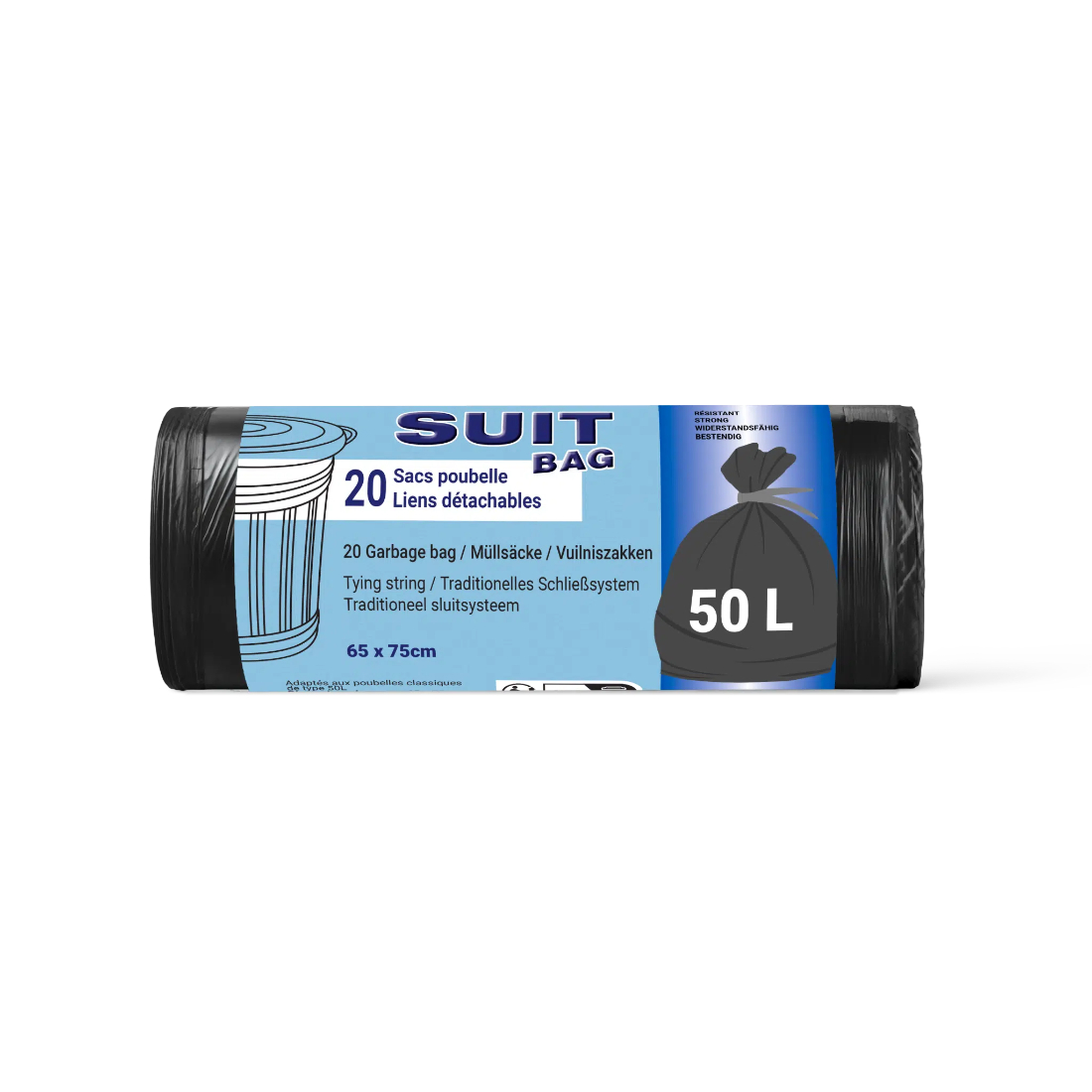 Пакет для мусора Suit bag 50л с завязкой 20шт